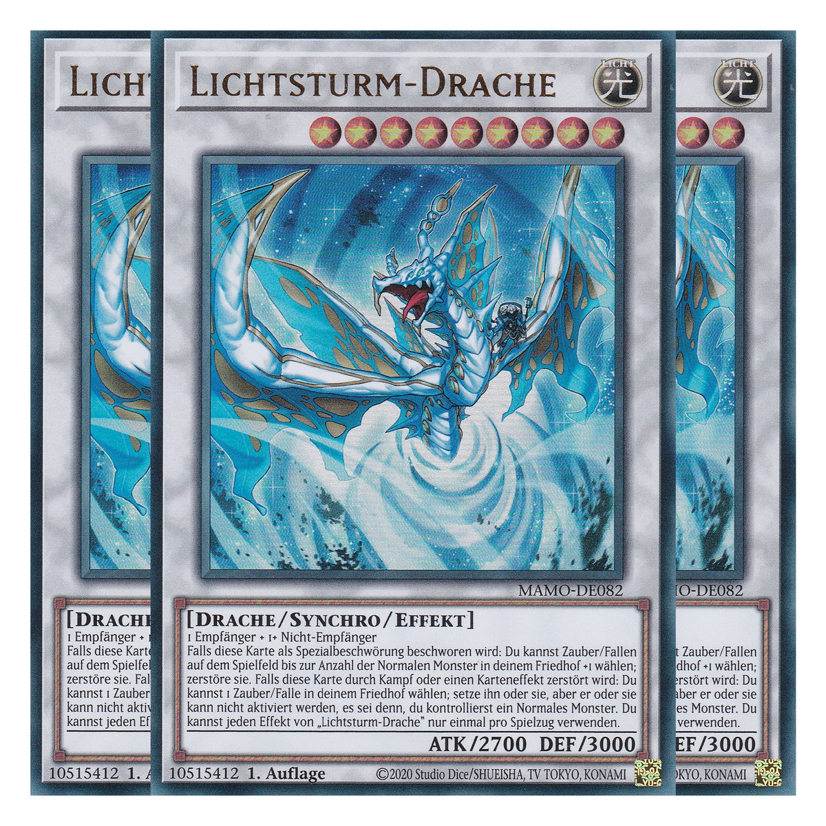 MAMO-DE082 - Lichtsturm-Drache - Ultra Rare - Deutsch - 1. Auflage - Magnificent Monsters - Playset (3 Kopien) - Yu-Gi-Oh!