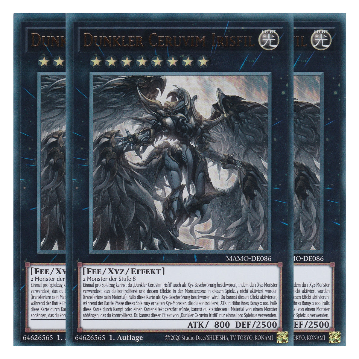 MAMO-DE086 - Dunkler Ceruvim Irisfil - Ultra Rare - Deutsch - 1. Auflage - Magnificent Monsters - Playset (3 Kopien) - Yu-Gi-Oh!