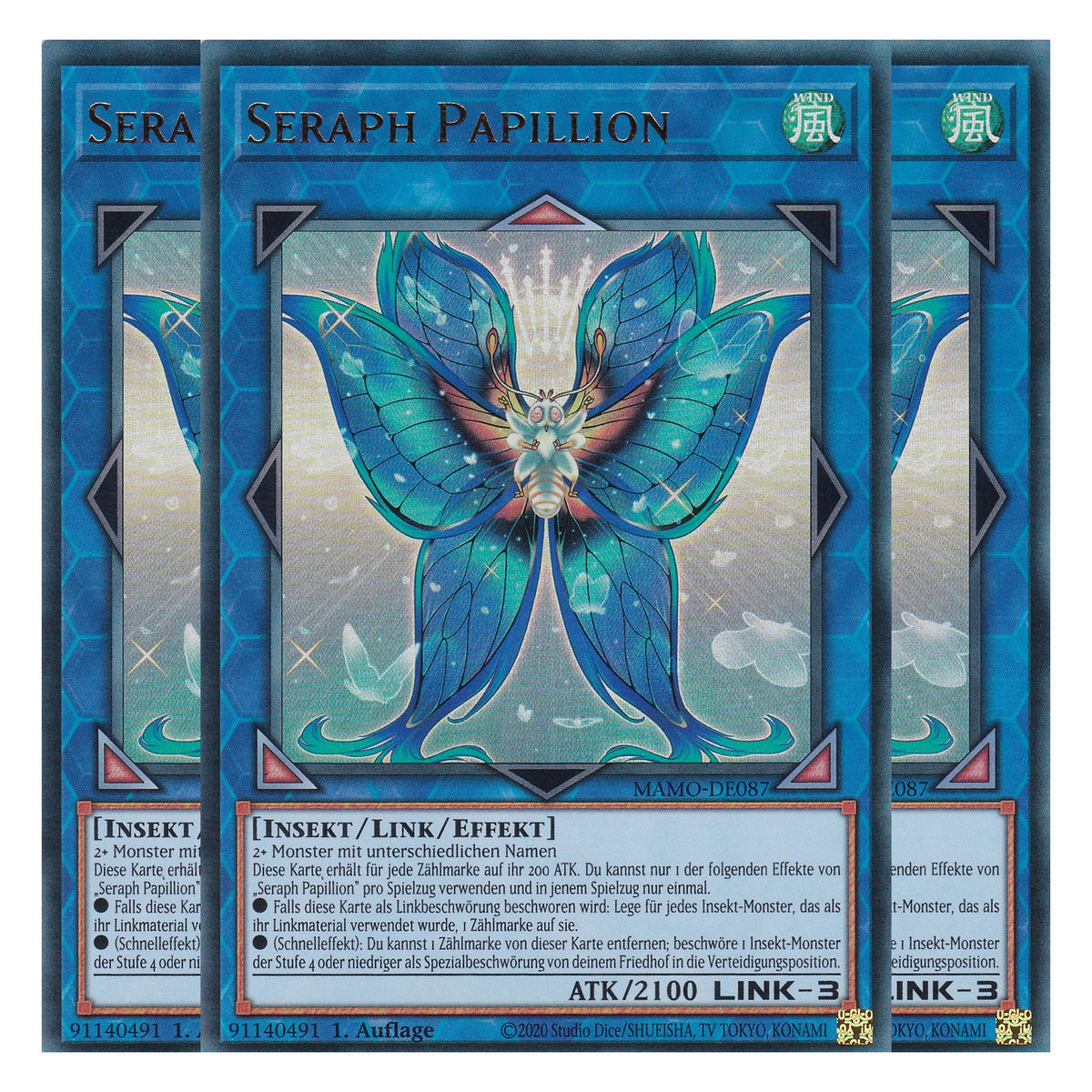 MAMO-DE087 - Seraph Papillion - Ultra Rare - Deutsch - 1. Auflage - Magnificent Monsters - Playset (3 Kopien) - Yu-Gi-Oh!