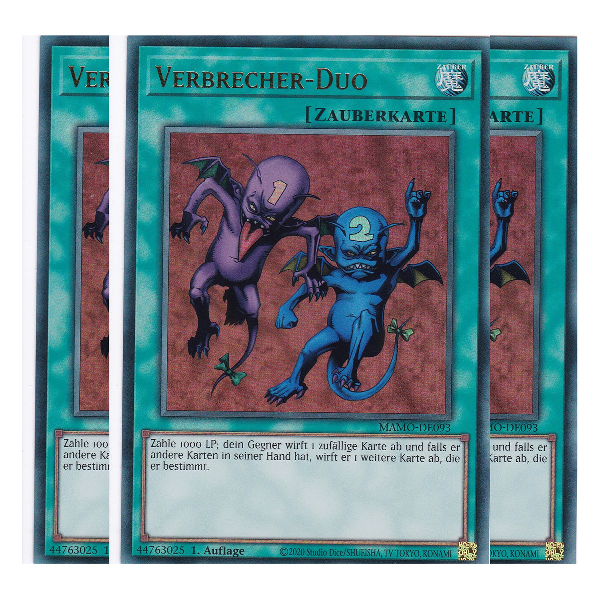 MAMO-DE093 - Verbrecher-Duo - Ultra Rare - Deutsch - 1. Auflage - Magnificent Monsters - Playset (3 Kopien) - Yu-Gi-Oh!