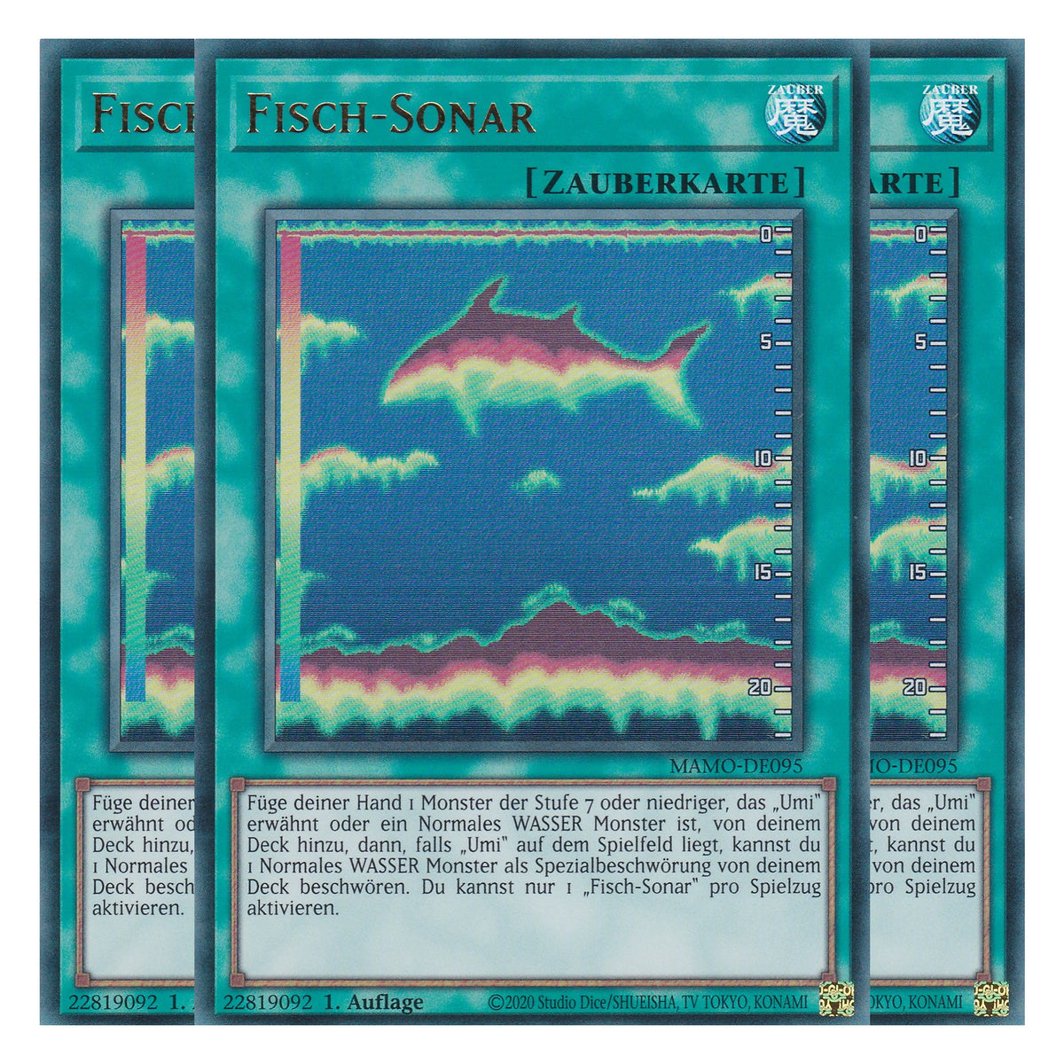 MAMO-DE095 - Fisch-Sonar - Ultra Rare - Deutsch - 1. Auflage - Magnificent Monsters - Playset (3 Kopien) - Yu-Gi-Oh!