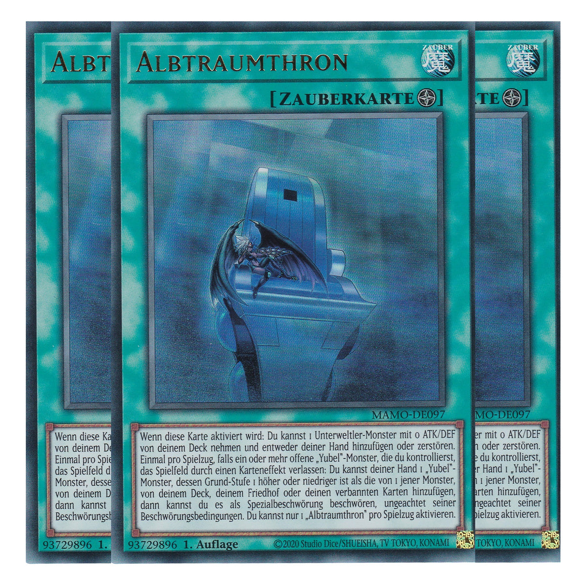 MAMO-DE097 - Albtraumthron - Ultra Rare - Deutsch - 1. Auflage - Magnificent Monsters - Playset (3 Kopien) - Yu-Gi-Oh!