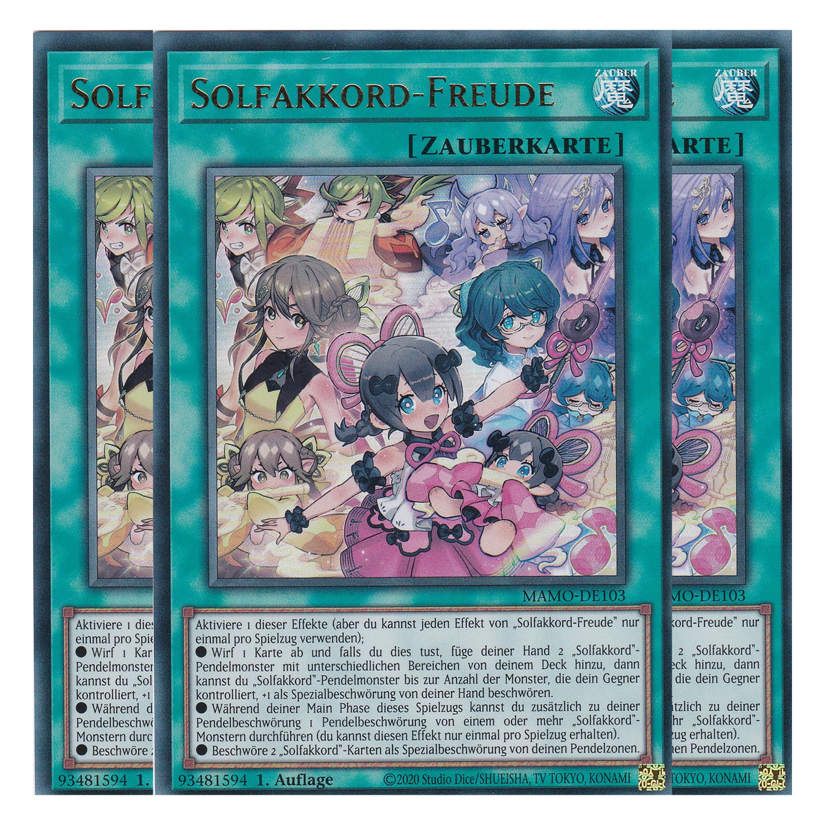 MAMO-DE103 - Solfakkord-Freude - Ultra Rare - Deutsch - 1. Auflage - Magnificent Monsters - Playset (3 Kopien) - Yu-Gi-Oh!