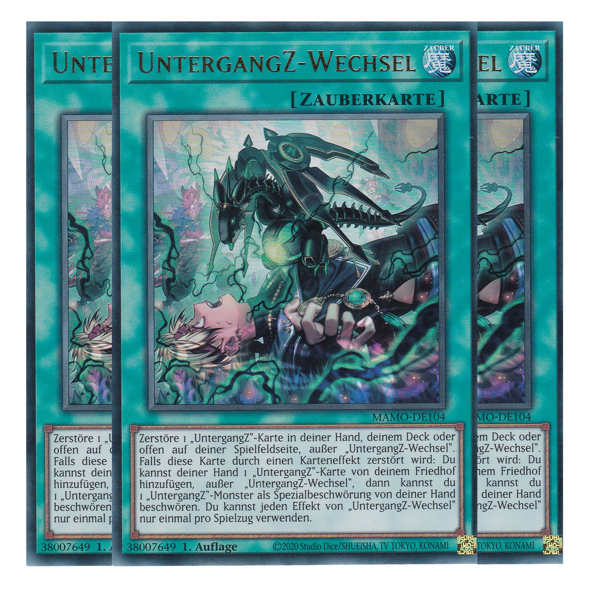 MAMO-DE104 - UntergangZ-Wechsel - Ultra Rare - Deutsch - 1. Auflage - Magnificent Monsters - Playset (3 Kopien) - Yu-Gi-Oh!