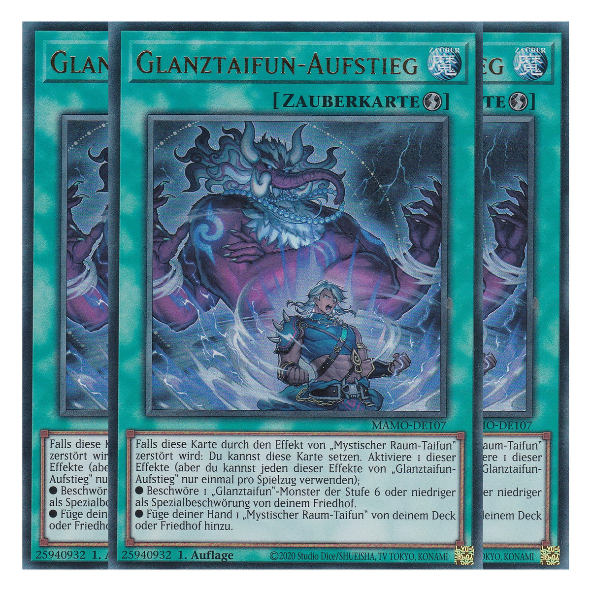 MAMO-DE107 - Glanztaifun-Aufstieg - Ultra Rare - Deutsch - 1. Auflage - Magnificent Monsters - Playset (3 Kopien) - Yu-Gi-Oh!