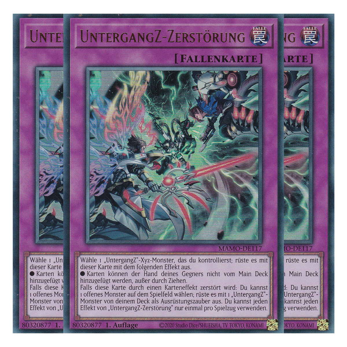 MAMO-DE117 - UntergangZ-Zerstörung - Ultra Rare - Deutsch - 1. Auflage - Magnificent Monsters - Playset (3 Kopien) - Yu-Gi-Oh!