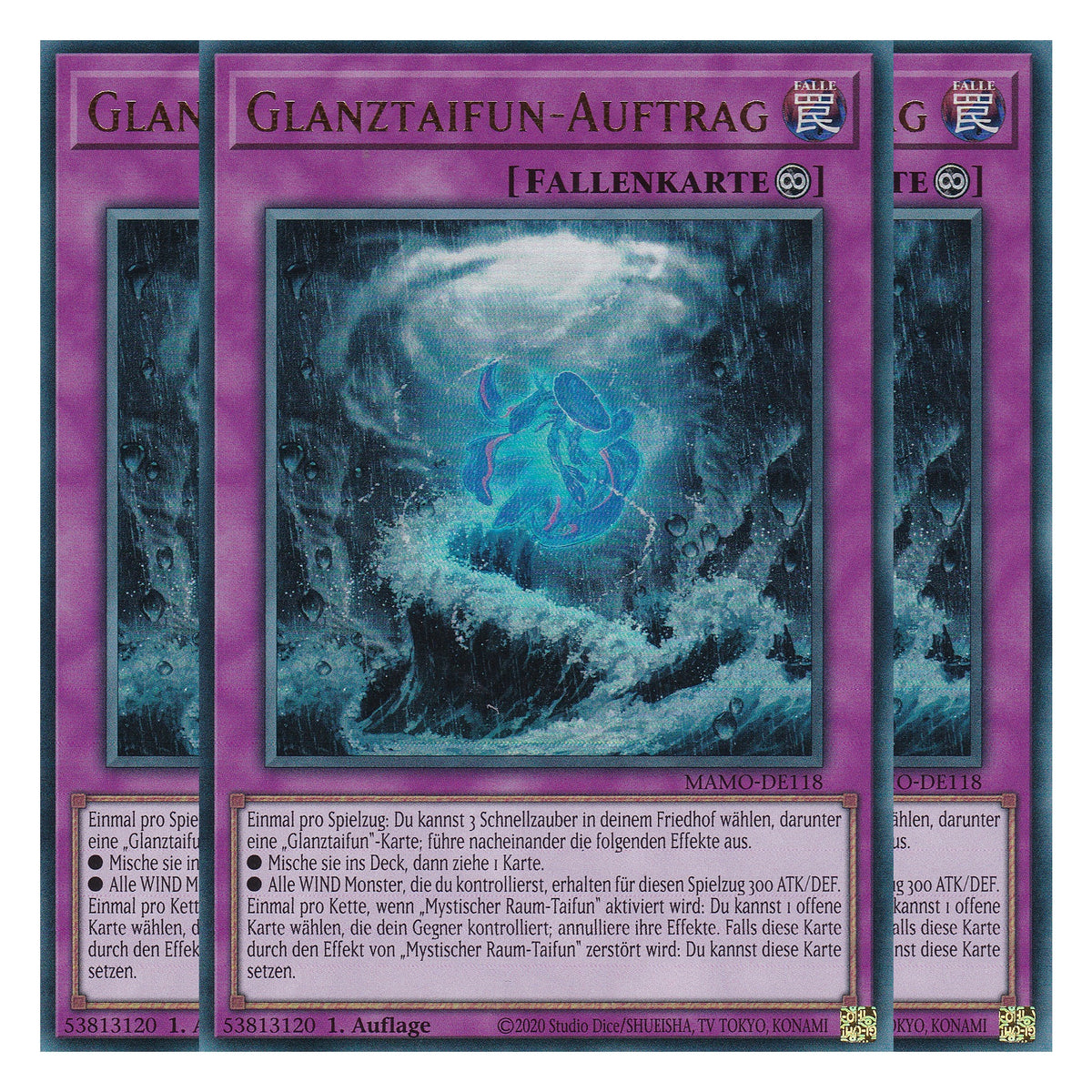 MAMO-DE118 - Glanztaifun-Auftrag - Ultra Rare - Deutsch - 1. Auflage - Magnificent Monsters - Playset (3 Kopien) - Yu-Gi-Oh!