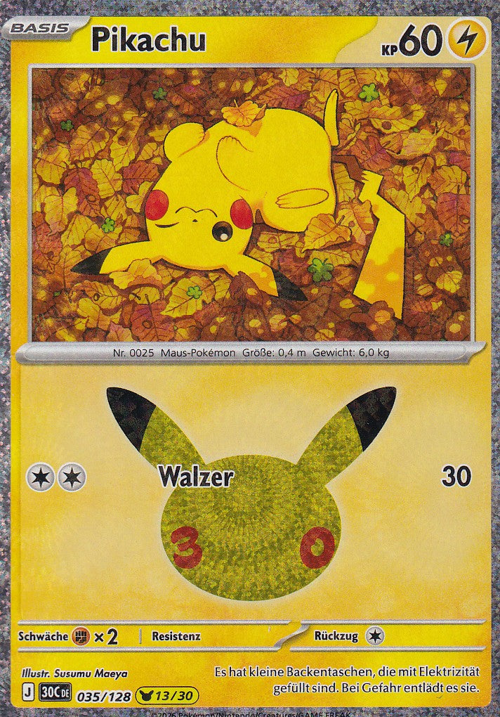 Pikachu (13/30) - 30C 035/128 - Pikachu Rare - 30 Jahre - Deutsch - Near Mint