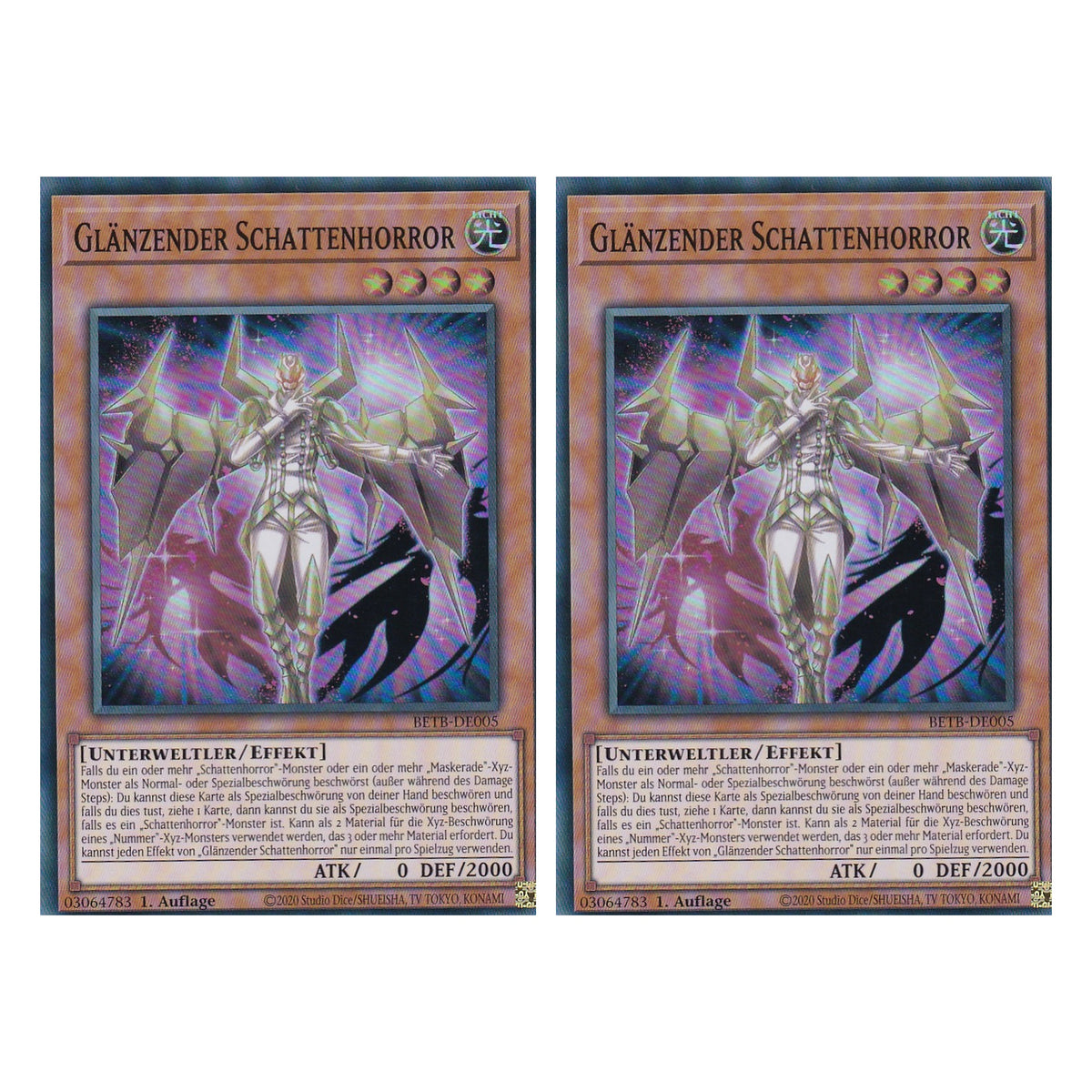 BETB-DE005 - Glänzender Schattenhorror - Super Rare - Deutsch - 1. Auflage - Beyond the Brave - Duo Set (2 Stück) - Yu-Gi-Oh!