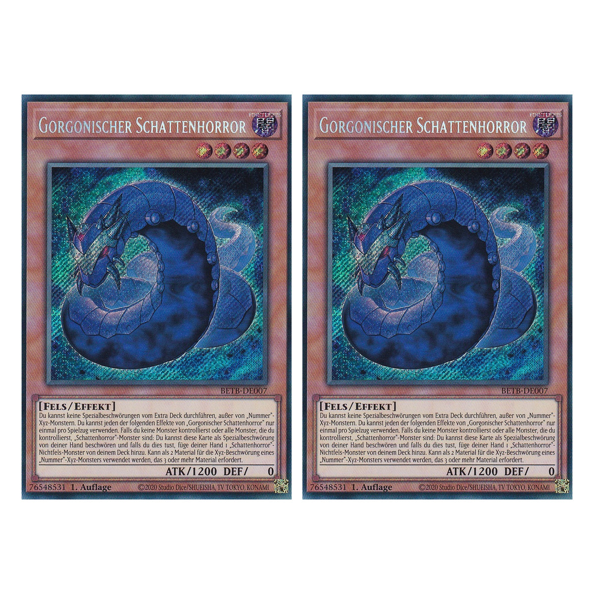 BETB-DE007 - Gorgonischer Schattenhorror - Secret Rare - Deutsch - 1. Auflage - Beyond the Brave - Duo Set (2 Stück) - Yu-Gi-Oh!
