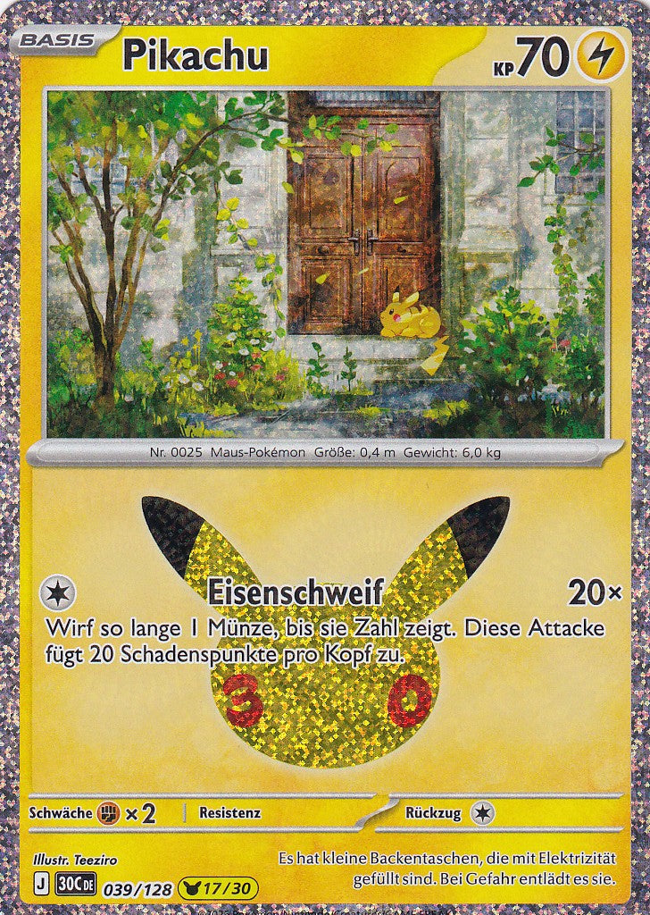 Pikachu (17/30) - 30C 039/128 - Pikachu Rare - 30 Jahre - Deutsch - Near Mint