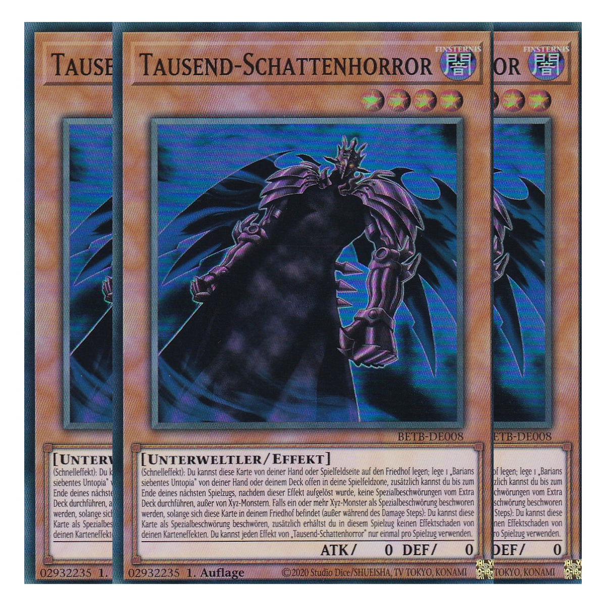 BETB-DE008 - Tausend-Schattenhorror - Super Rare - Deutsch - 1. Auflage - Beyond the Brave - Playset (3 Kopien) - Yu-Gi-Oh!