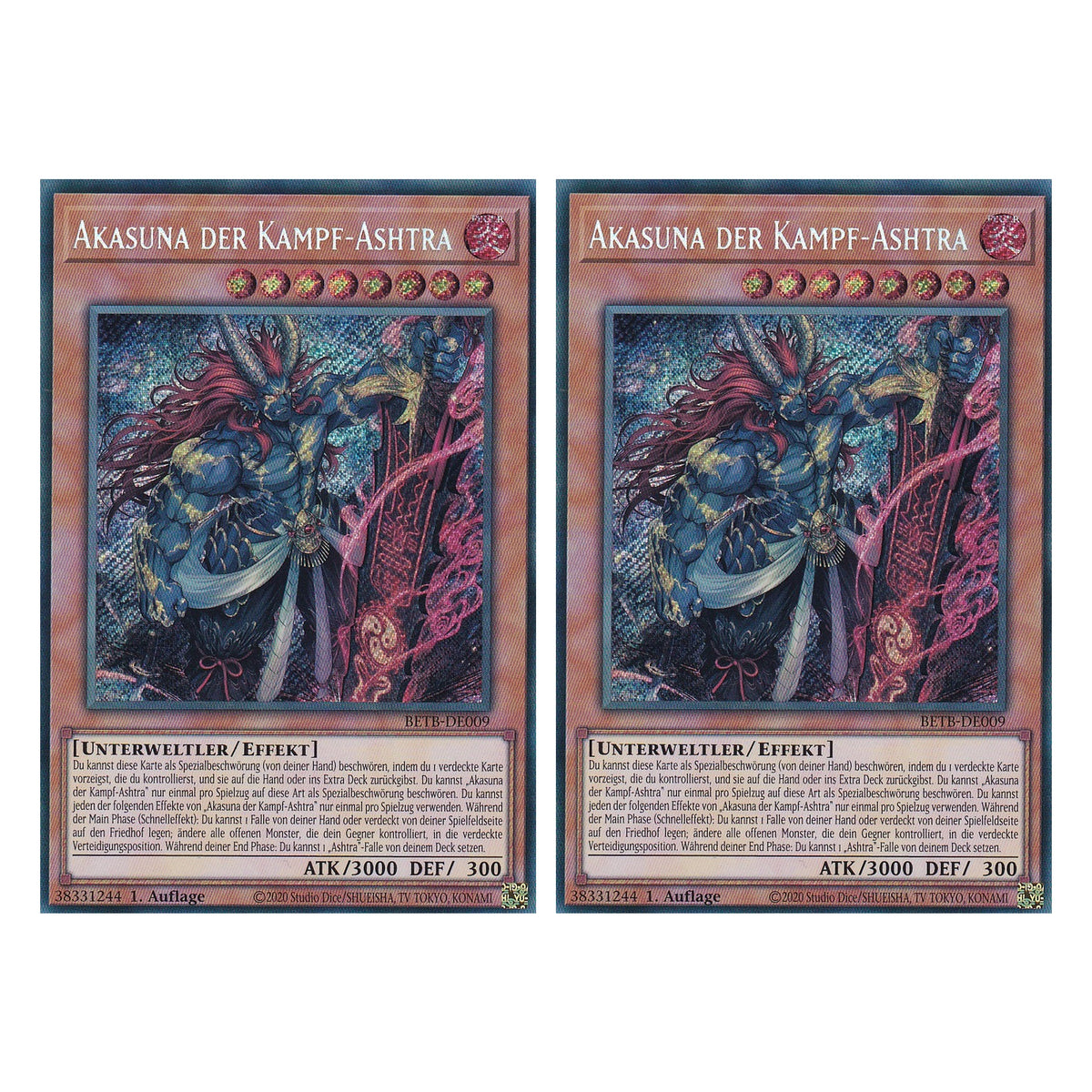 BETB-DE009 - Akasuna der Kampf-Ashtra - Secret Rare - Deutsch - 1. Auflage - Beyond the Brave - Duo Set (2 Stück) - Yu-Gi-Oh!