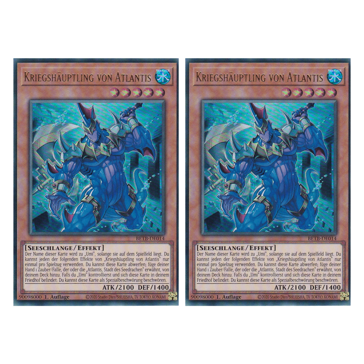 BETB-DE014 - Kriegshäuptling von Atlantis - Ultra Rare - Deutsch - 1. Auflage - Beyond the Brave - Duo Set (2 Stück) - Yu-Gi-Oh!