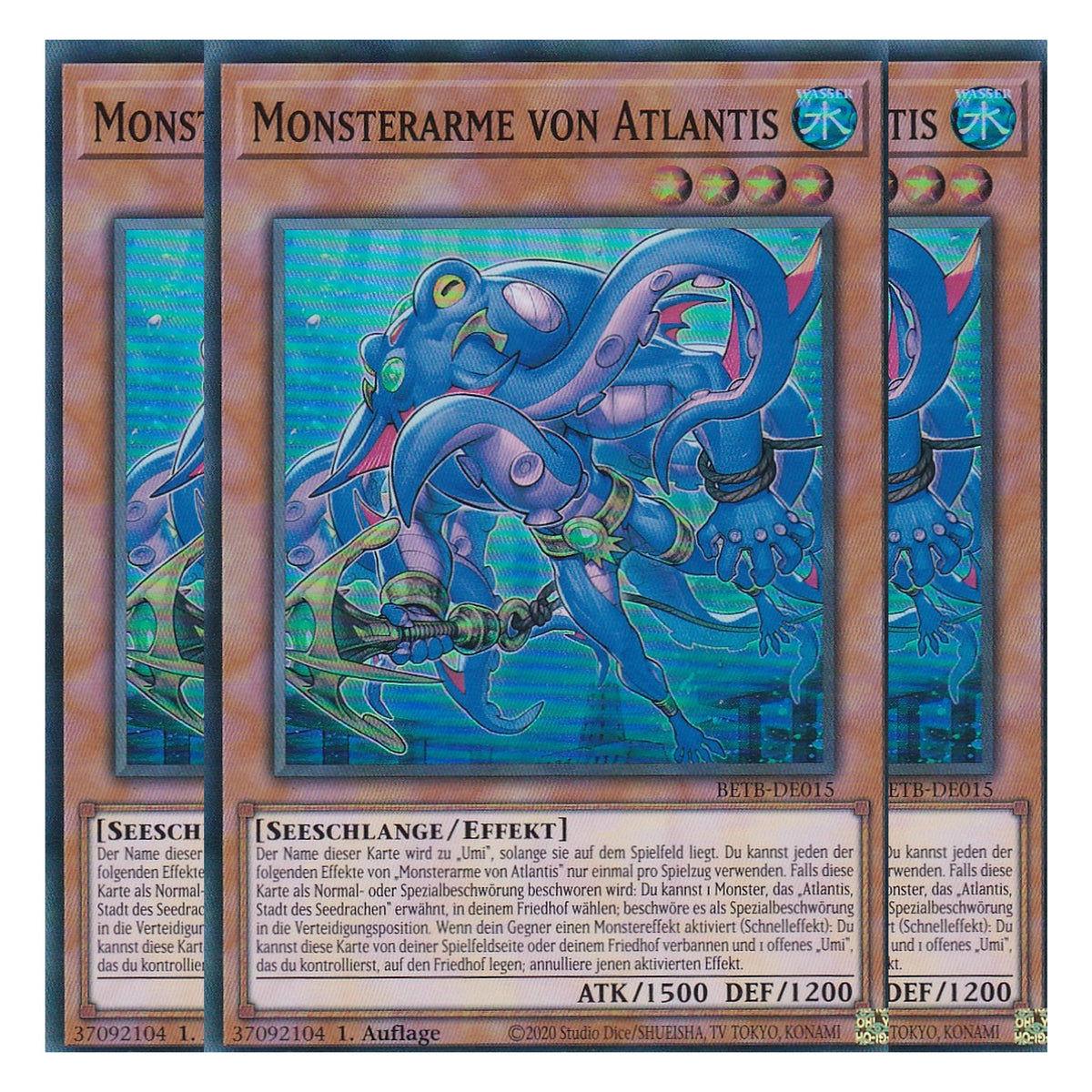 BETB-DE015 - Monsterarme von Atlantis - Super Rare - Deutsch - 1. Auflage - Beyond the Brave - Playset (3 Kopien) - Yu-Gi-Oh!
