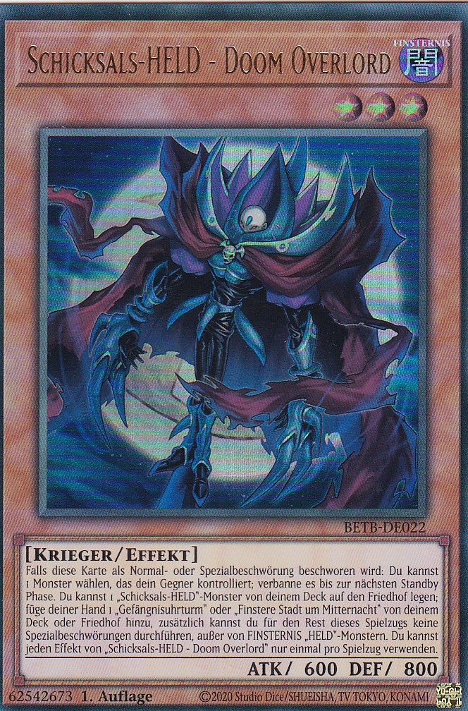 BETB-DE022 - Schicksals-HELD - Doom Overlord - Ultra Rare - Deutsch - 1. Auflage - Beyond the Brave - Yu-Gi-Oh!