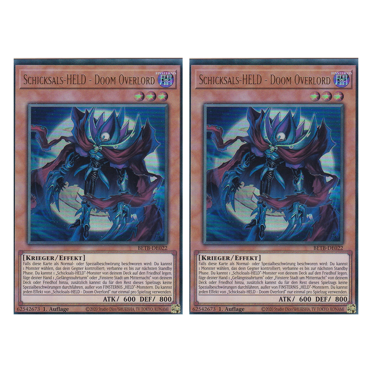 BETB-DE022 - Schicksals-HELD - Doom Overlord - Ultra Rare - Deutsch - 1. Auflage - Beyond the Brave - Duo Set (2 Stück) - Yu-Gi-Oh!