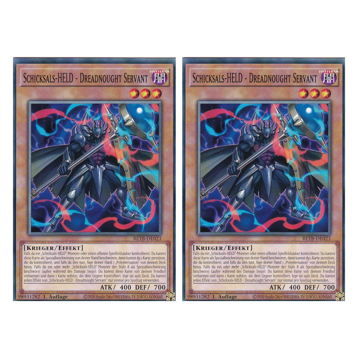 BETB-DE023 - Schicksals-HELD - Dreadnought Servant - Common - Deutsch - 1. Auflage - Beyond the Brave - Duo Set (2 Stück) - Yu-Gi-Oh!