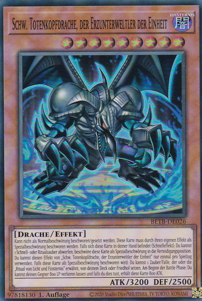 BETB-DE026 - Schw. Totenkopfdrache, der Erzunterweltler der Einheit - Super Rare - Deutsch - 1. Auflage - Beyond the Brave - Yu-Gi-Oh!