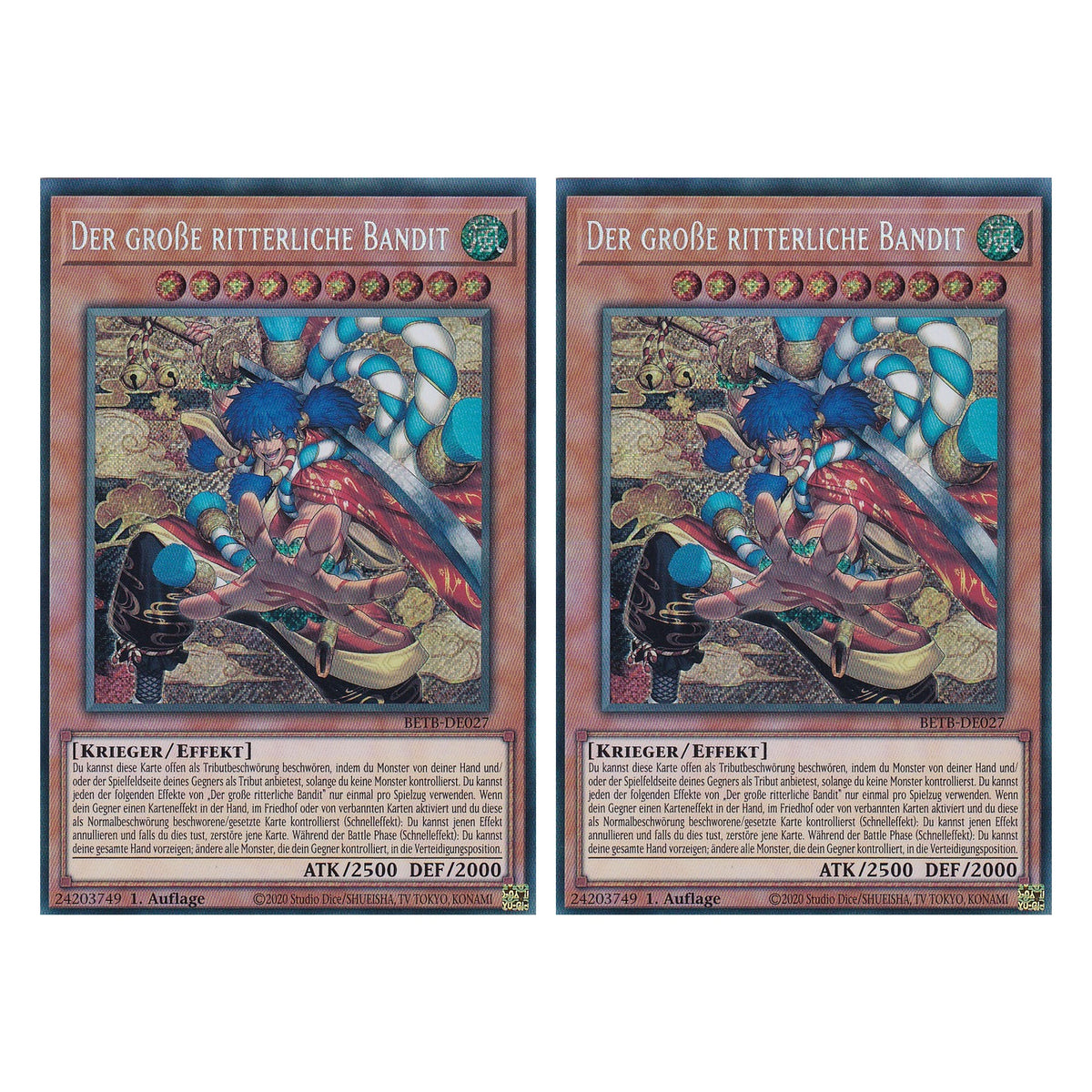 BETB-DE027 - Der große ritterliche Bandit - Secret Rare - Deutsch - 1. Auflage - Beyond the Brave - Duo Set (2 Stück) - Yu-Gi-Oh!