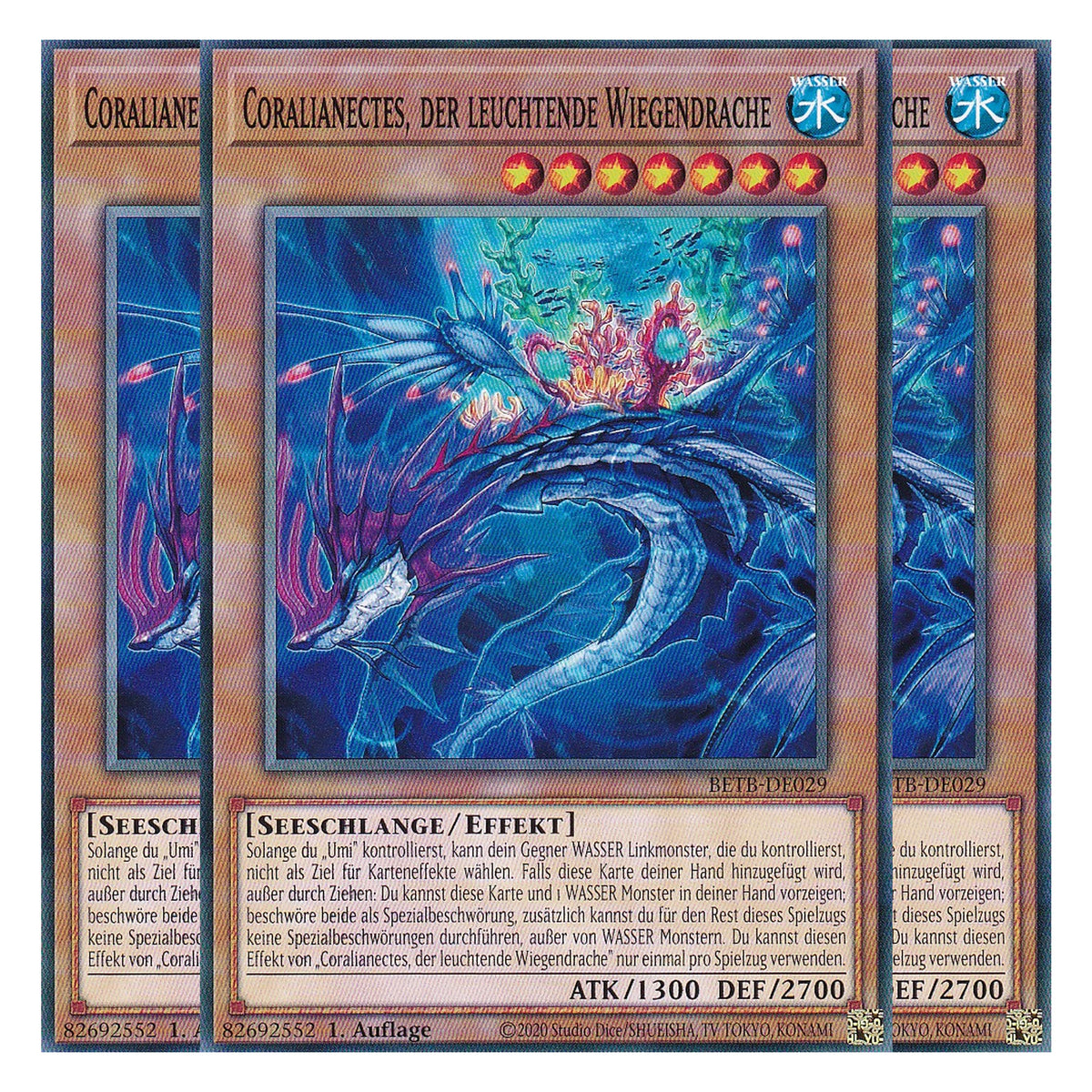 BETB-DE029 - Coralianectes, der leuchtende Wiegendrache - Common - Deutsch - 1. Auflage - Beyond the Brave - Playset (3 Kopien) - Yu-Gi-Oh!