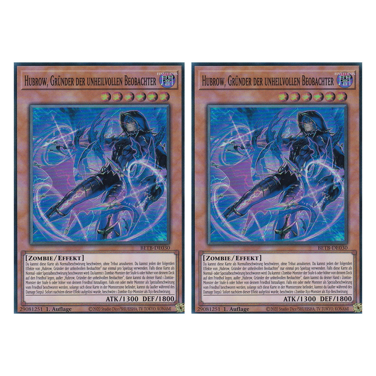BETB-DE030 - Hubrow, Gründer der unheilvollen Beobachter - Super Rare - Deutsch - 1. Auflage - Beyond the Brave - Duo Set (2 Stück) - Yu-Gi-Oh!