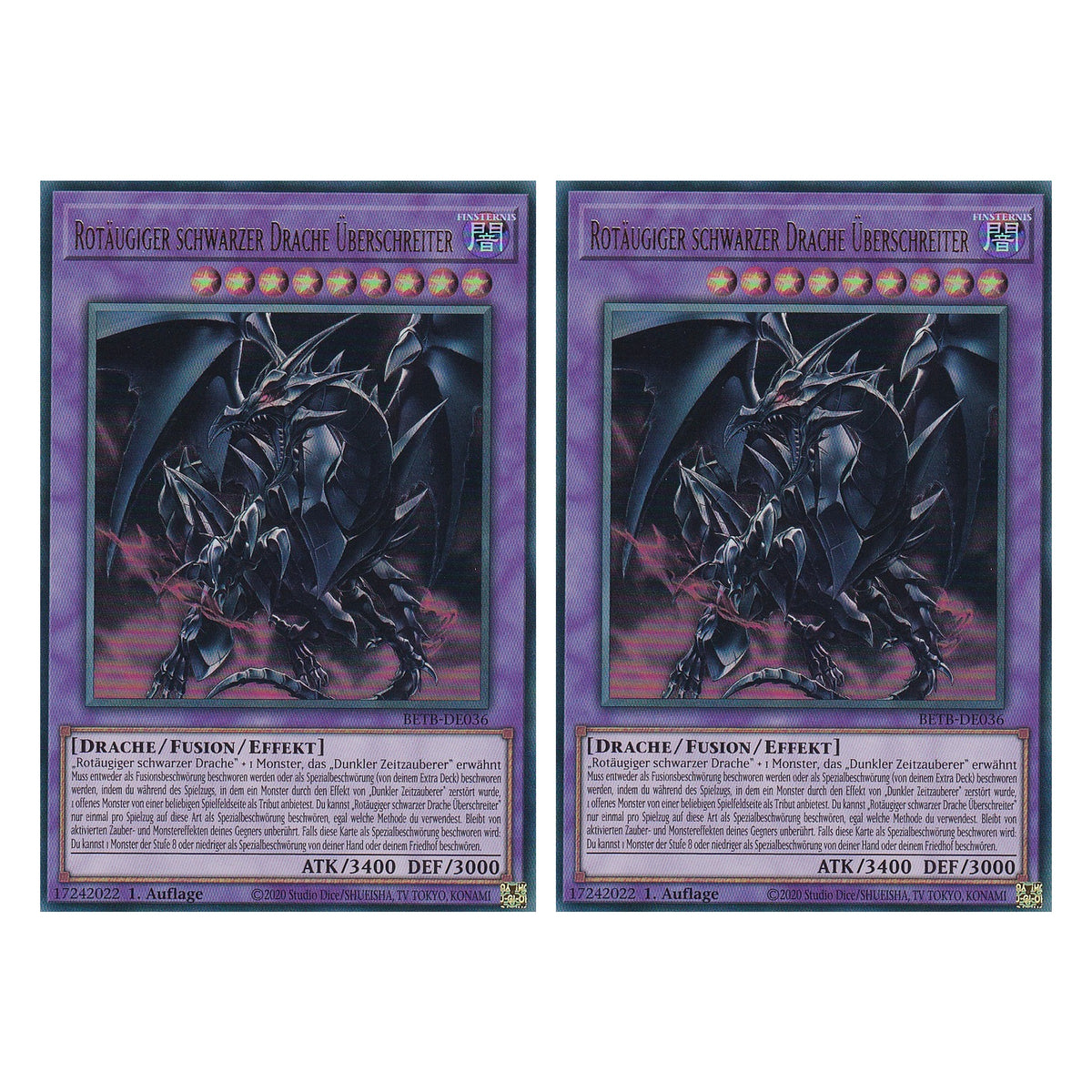 BETB-DE036 - Rotäugiger schwarzer Drache Überschreiter - Ultra Rare - Deutsch - 1. Auflage - Beyond the Brave - Duo Set (2 Stück) - Yu-Gi-Oh!