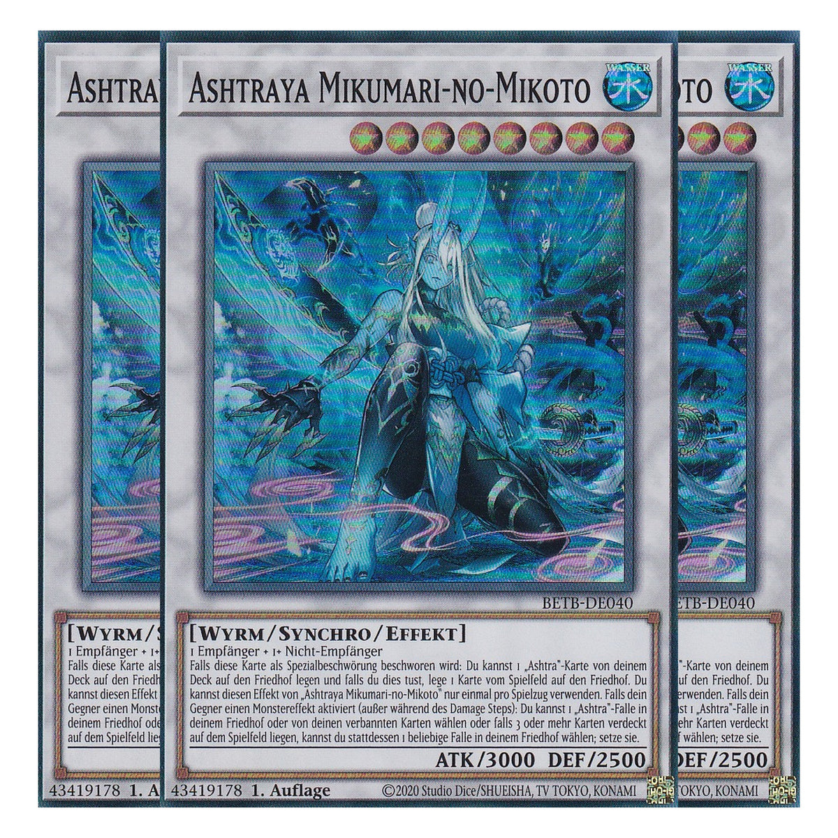 BETB-DE040 - Ashtraya Mikumari-no-Mikoto - Super Rare - Deutsch - 1. Auflage - Beyond the Brave - Playset (3 Kopien) - Yu-Gi-Oh!