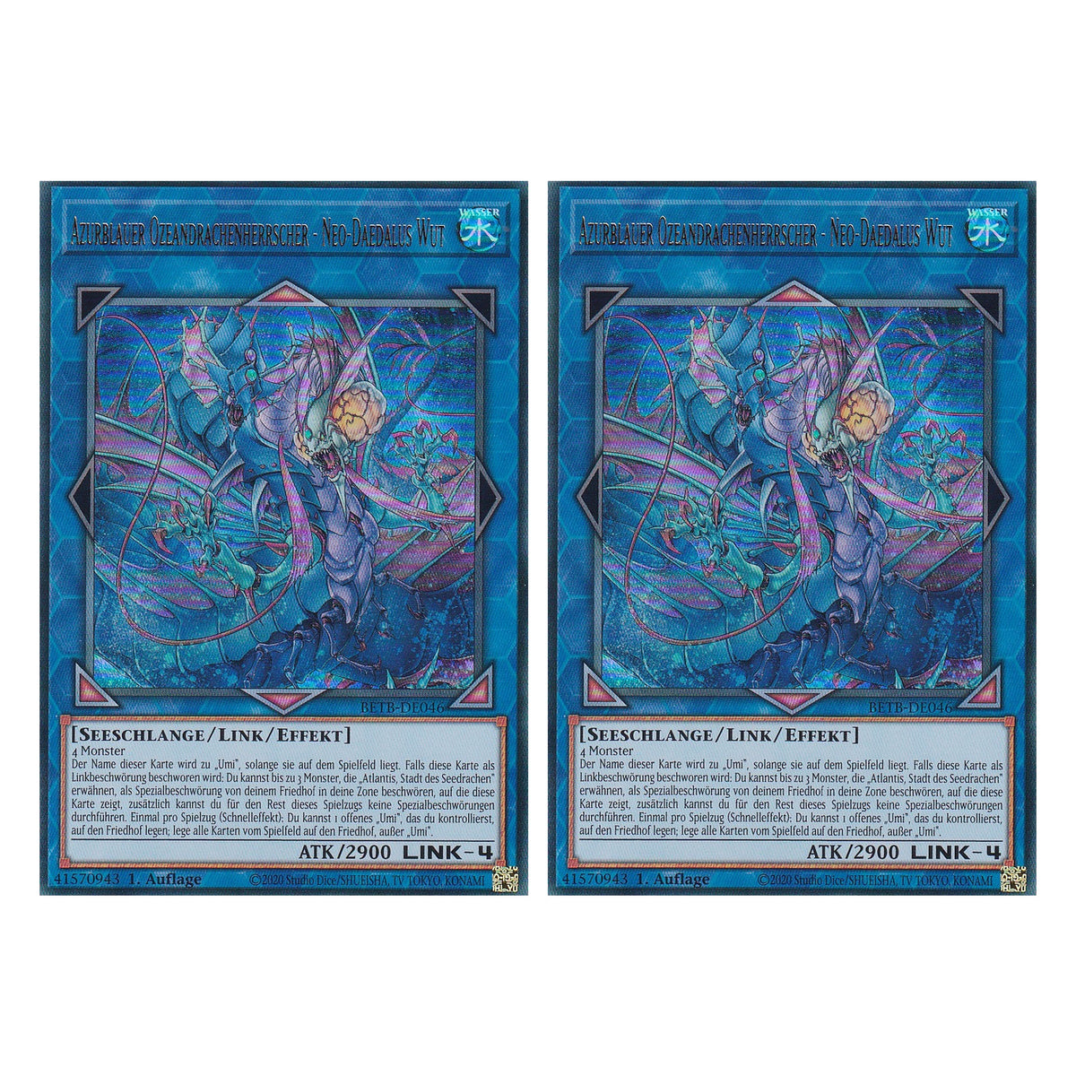 BETB-DE046 - Azurblauer Ozeandrachenherrscher - Neo-Daedalus Wut - Ultra Rare - Deutsch - 1. Auflage - Beyond the Brave - Duo Set (2 Stück) - Yu-Gi-Oh!