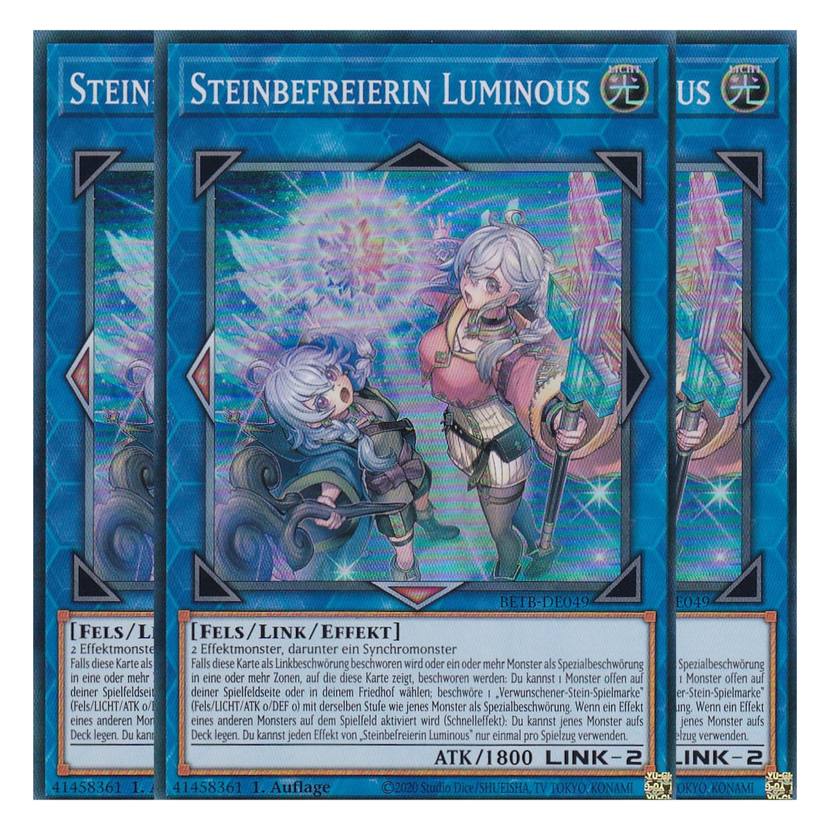 BETB-DE049 - Steinbefreierin Luminous - Super Rare - Deutsch - 1. Auflage - Beyond the Brave - Playset (3 Kopien) - Yu-Gi-Oh!