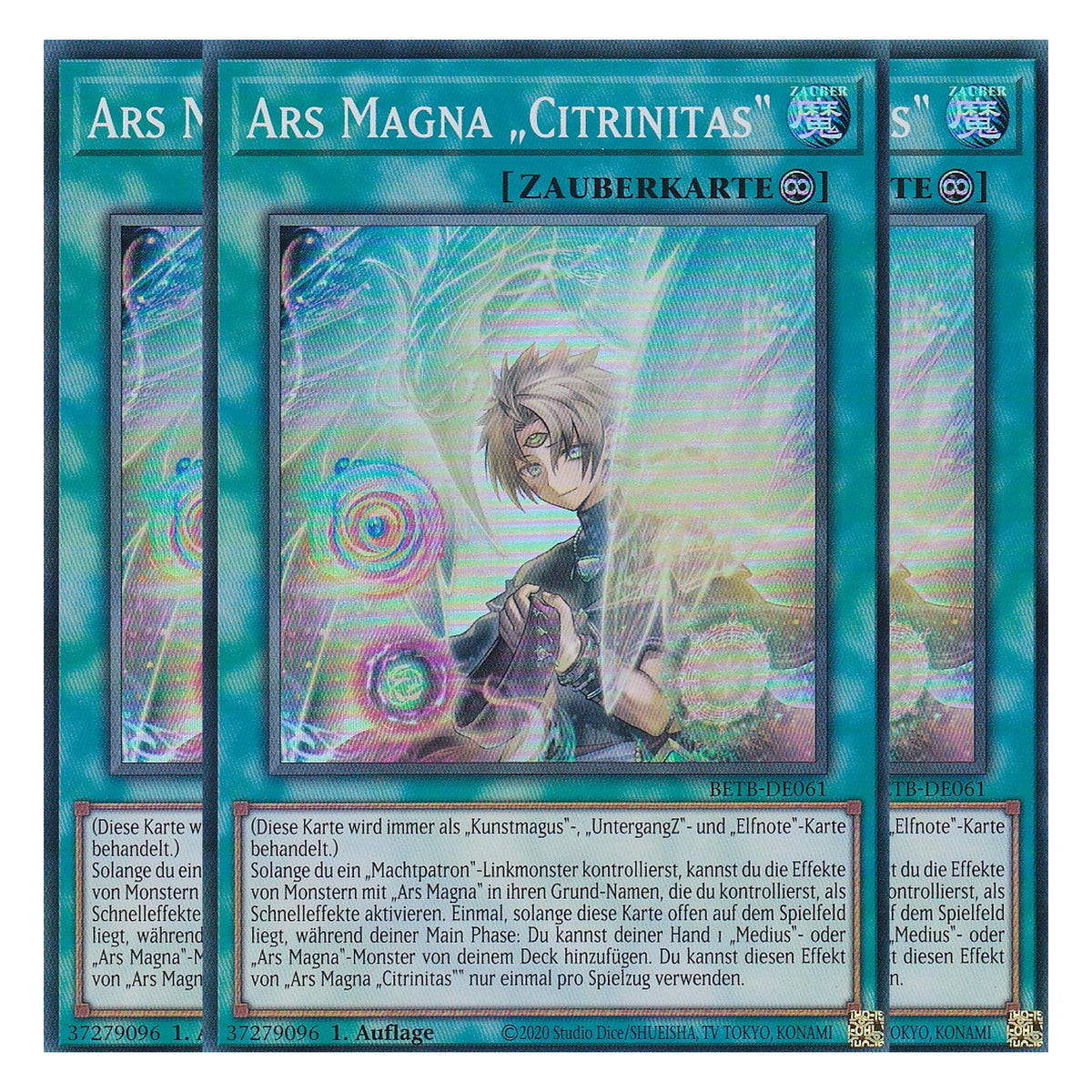 BETB-DE061 - Ars Magna „Citrinitas“ - Super Rare - Deutsch - 1. Auflage - Beyond the Brave - Playset (3 Kopien) - Yu-Gi-Oh!