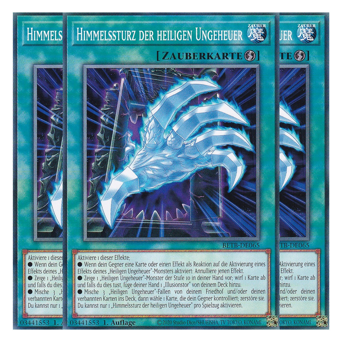 BETB-DE065 - Himmelssturz der heiligen Ungeheuer - Common - Deutsch - 1. Auflage - Beyond the Brave - Playset (3 Kopien) - Yu-Gi-Oh!