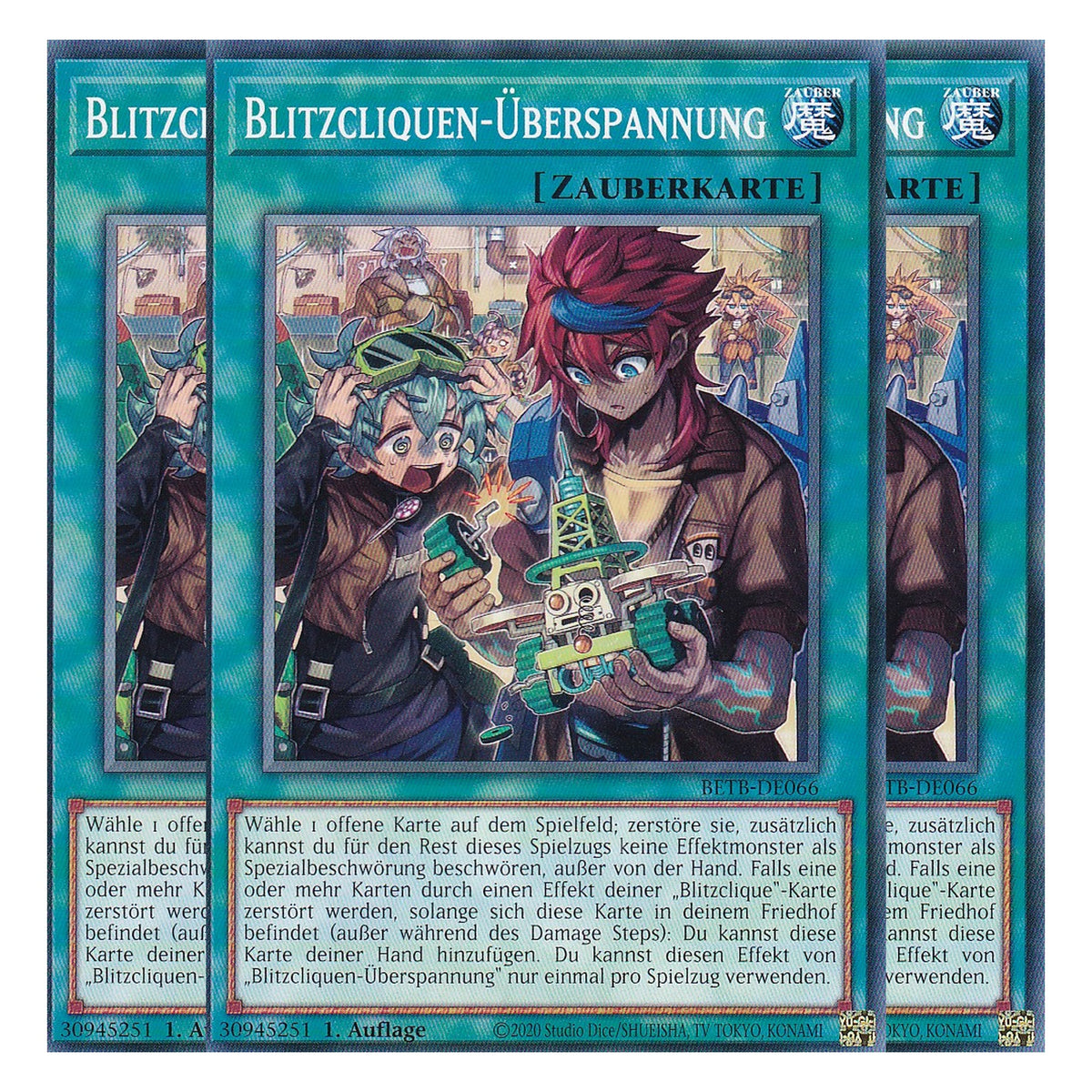 BETB-DE066 - Blitzcliquen-Überspannung - Common - Deutsch - 1. Auflage - Beyond the Brave - Playset (3 Kopien) - Yu-Gi-Oh!