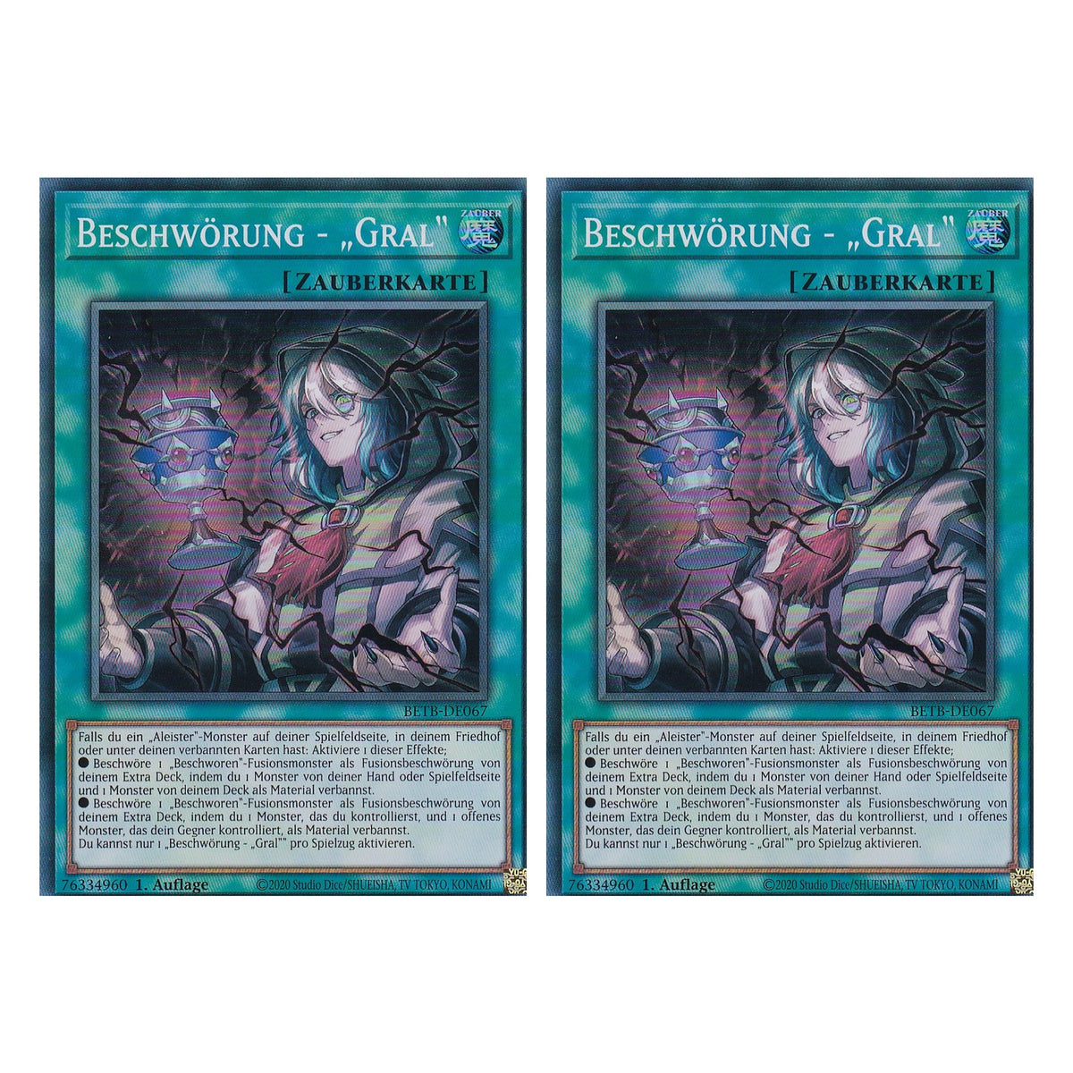 BETB-DE067 - Beschwörung - „Gral“ - Super Rare - Deutsch - 1. Auflage - Beyond the Brave - Duo Set (2 Stück) - Yu-Gi-Oh!
