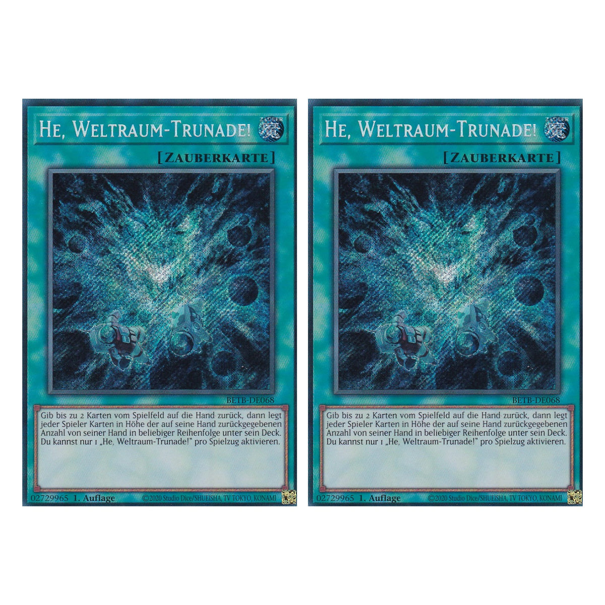 BETB-DE068 - He, Weltraum-Trunade! - Secret Rare - Deutsch - 1. Auflage - Beyond the Brave - Duo Set (2 Stück) - Yu-Gi-Oh!