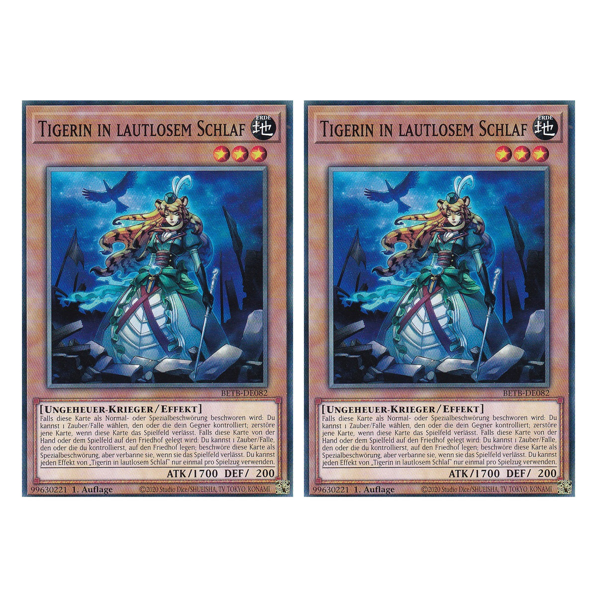 BETB-DE082 - Tigerin in lautlosem Schlaf - Common - Deutsch - 1. Auflage - Beyond the Brave - Duo Set (2 Stück) - Yu-Gi-Oh!