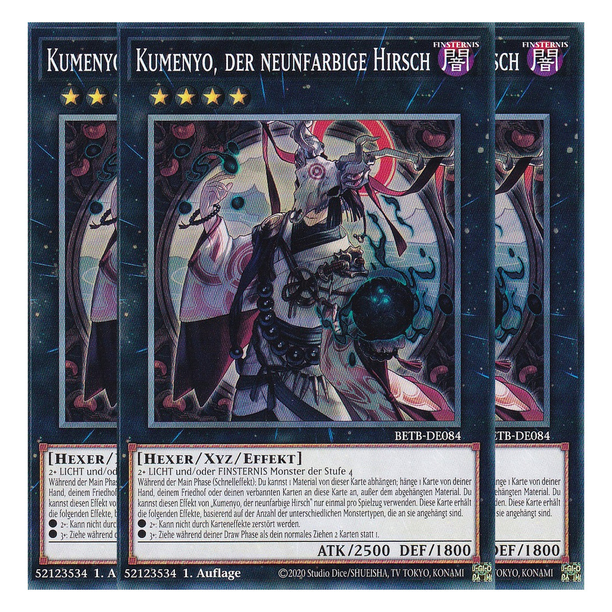 BETB-DE084 - Kumenyo, der neunfarbige Hirsch - Common - Deutsch - 1. Auflage - Beyond the Brave - Playset (3 Kopien) - Yu-Gi-Oh!