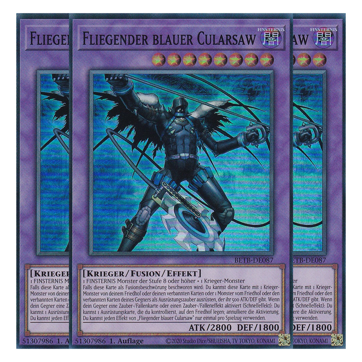 BETB-DE087 - Fliegender blauer Cularsaw - Super Rare - Deutsch - 1. Auflage - Beyond the Brave - Playset (3 Kopien) - Yu-Gi-Oh!