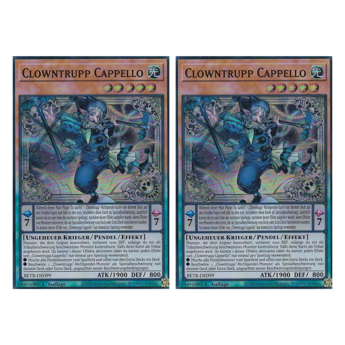 BETB-DE099 - Clowntrupp Cappello - Super Rare - Deutsch - 1. Auflage - Beyond the Brave - Duo Set (2 Stück) - Yu-Gi-Oh!