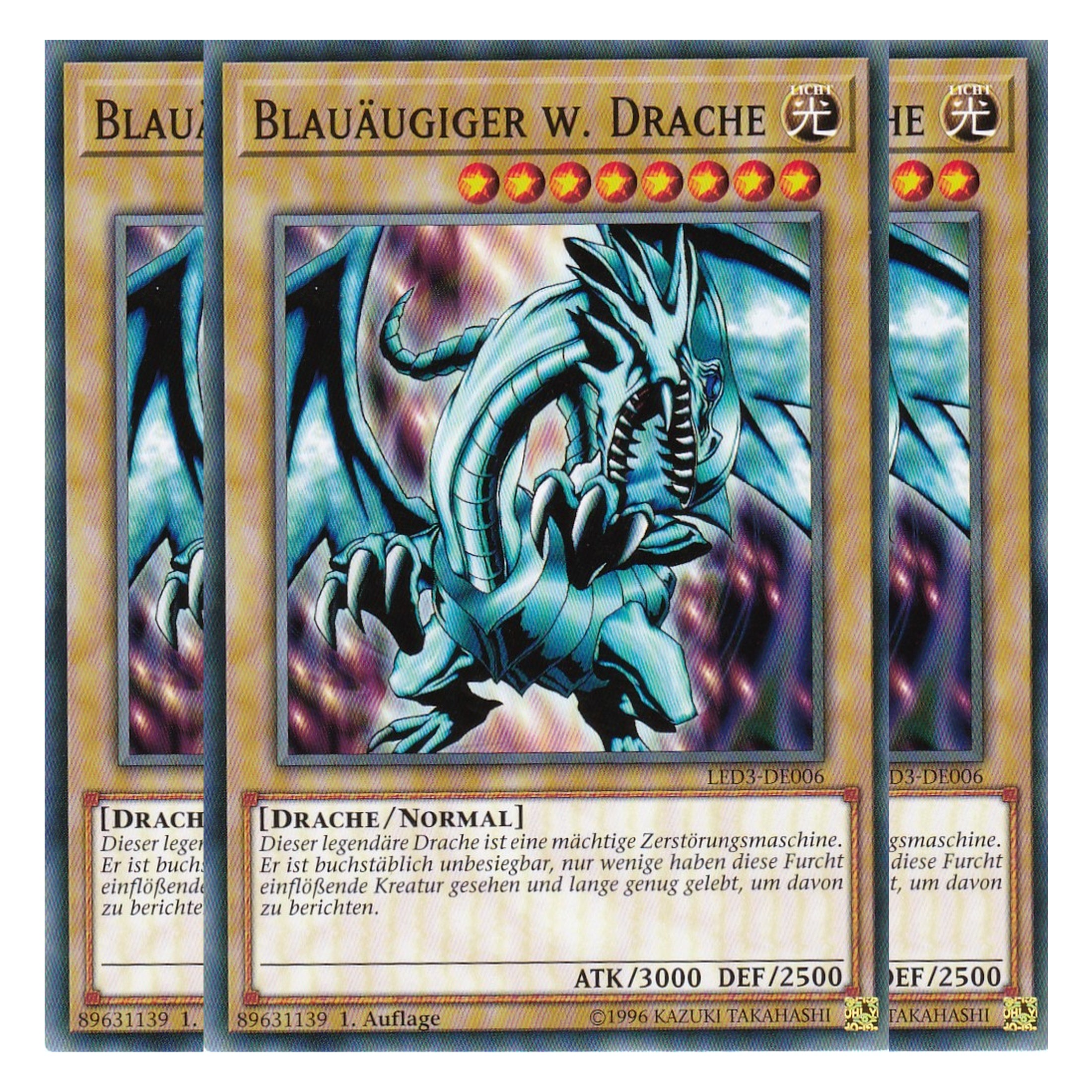 Blauäugiger w. Drache - LED3-DE006 - Common - Deutsch - 1. Auflage - Legendary Duelists: White Dragon Abyss - Playset (3 Kopien)