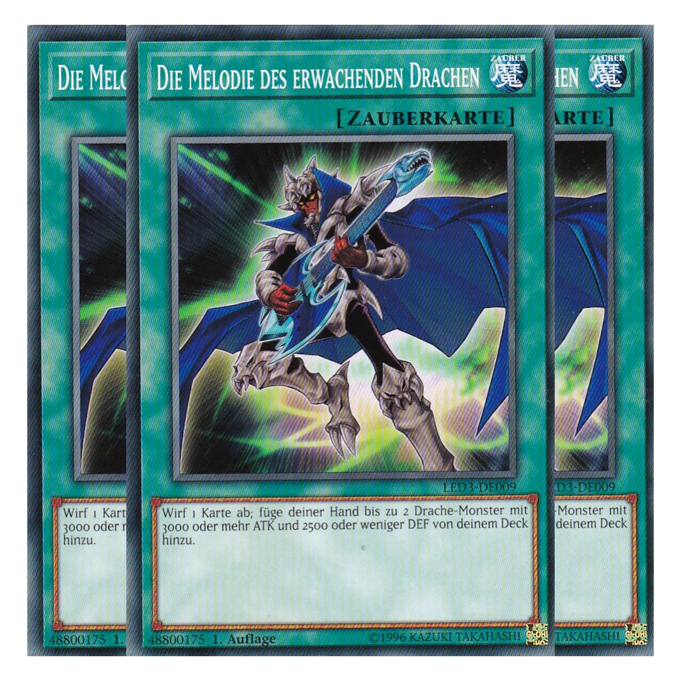 Die Melodie des erwachenden Drachen - LED3-DE009 - Common - Deutsch - 1. Auflage - Legendary Duelists: White Dragon Abyss - Playset (3 Kopien)