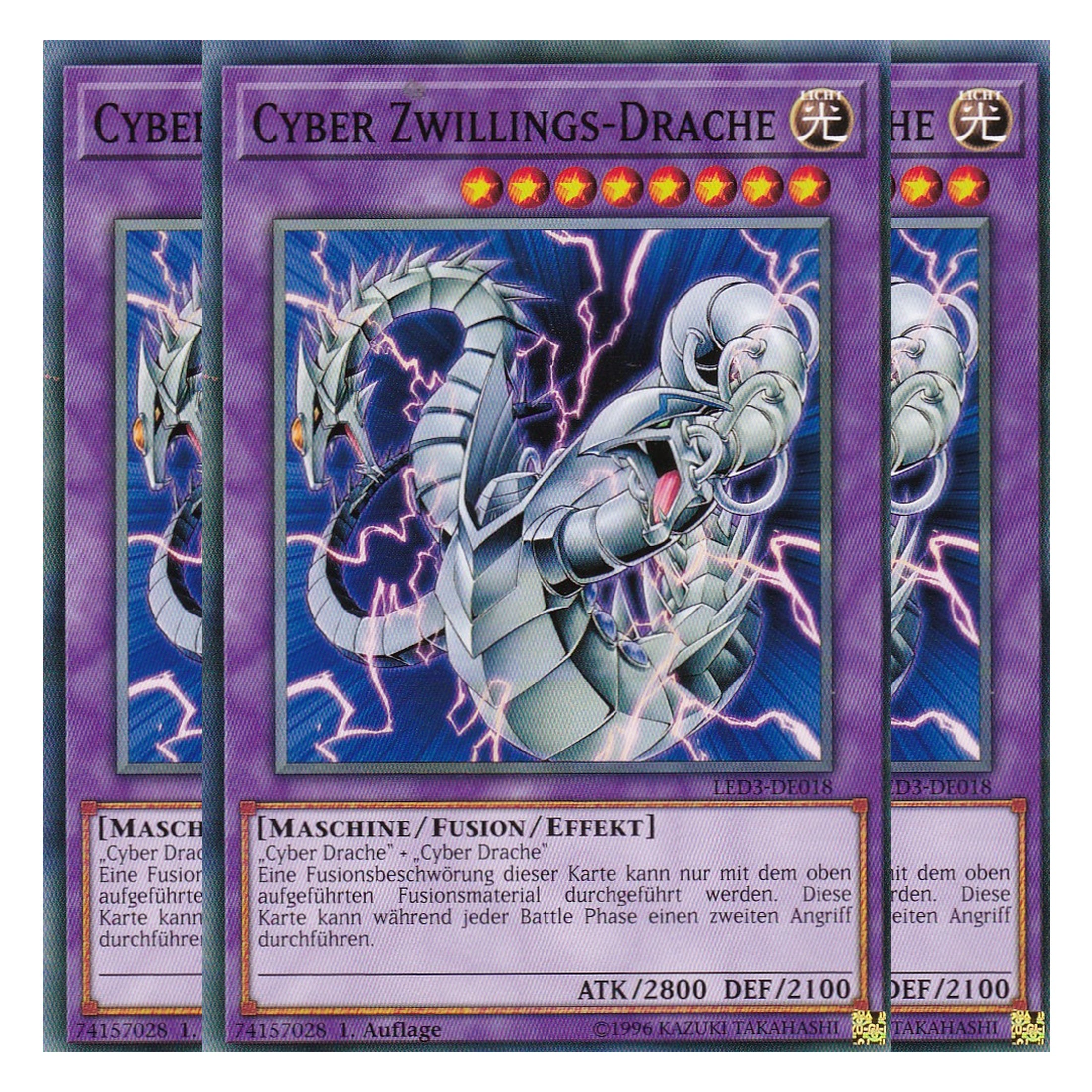Cyber Zwillings-Drache - LED3-DE018 - Common - Deutsch - 1. Auflage - Legendary Duelists: White Dragon Abyss - Playset (3 Kopien)