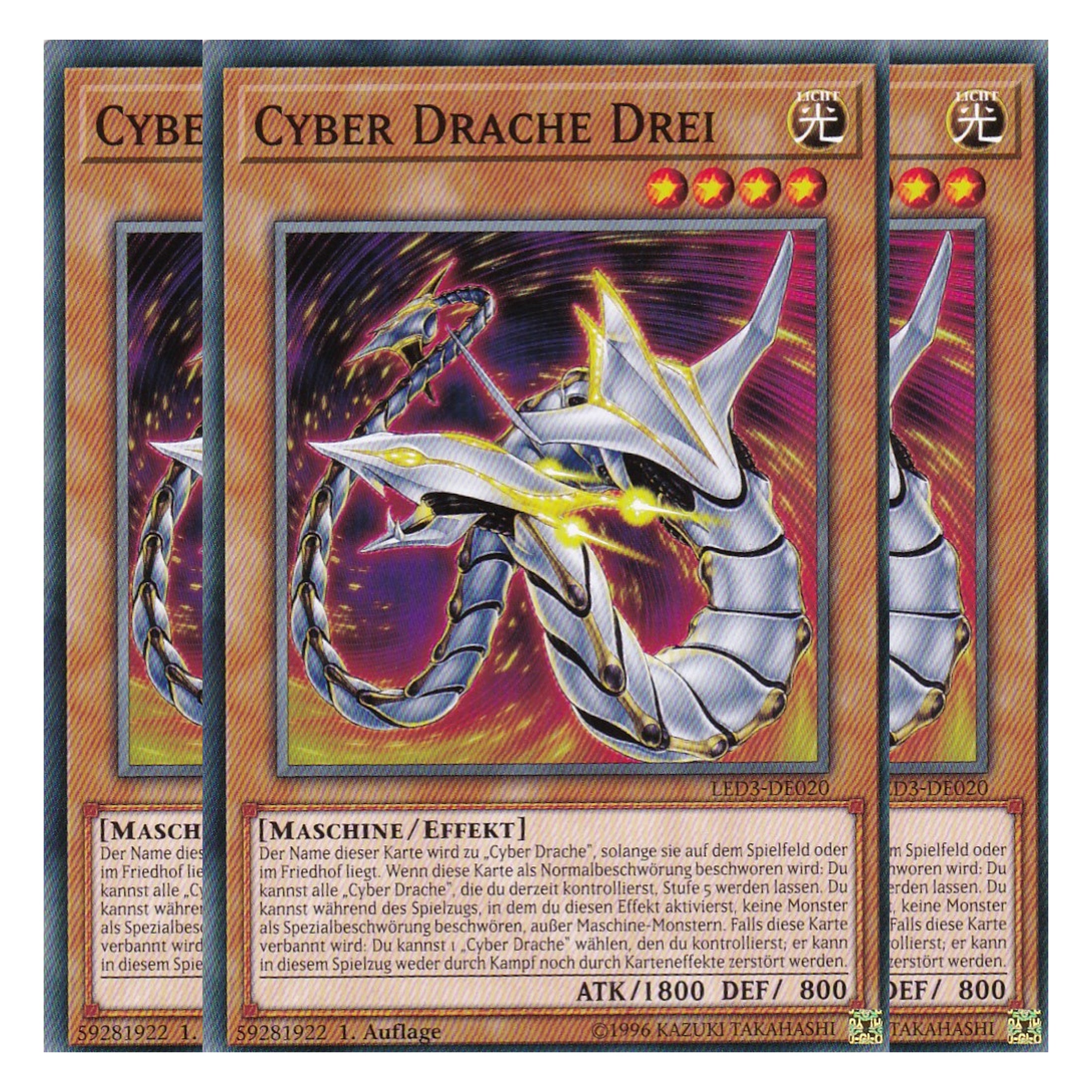 Cyber Drache Drei - LED3-DE020 - Common - Deutsch - 1. Auflage - Legendary Duelists: White Dragon Abyss - Playset (3 Kopien)