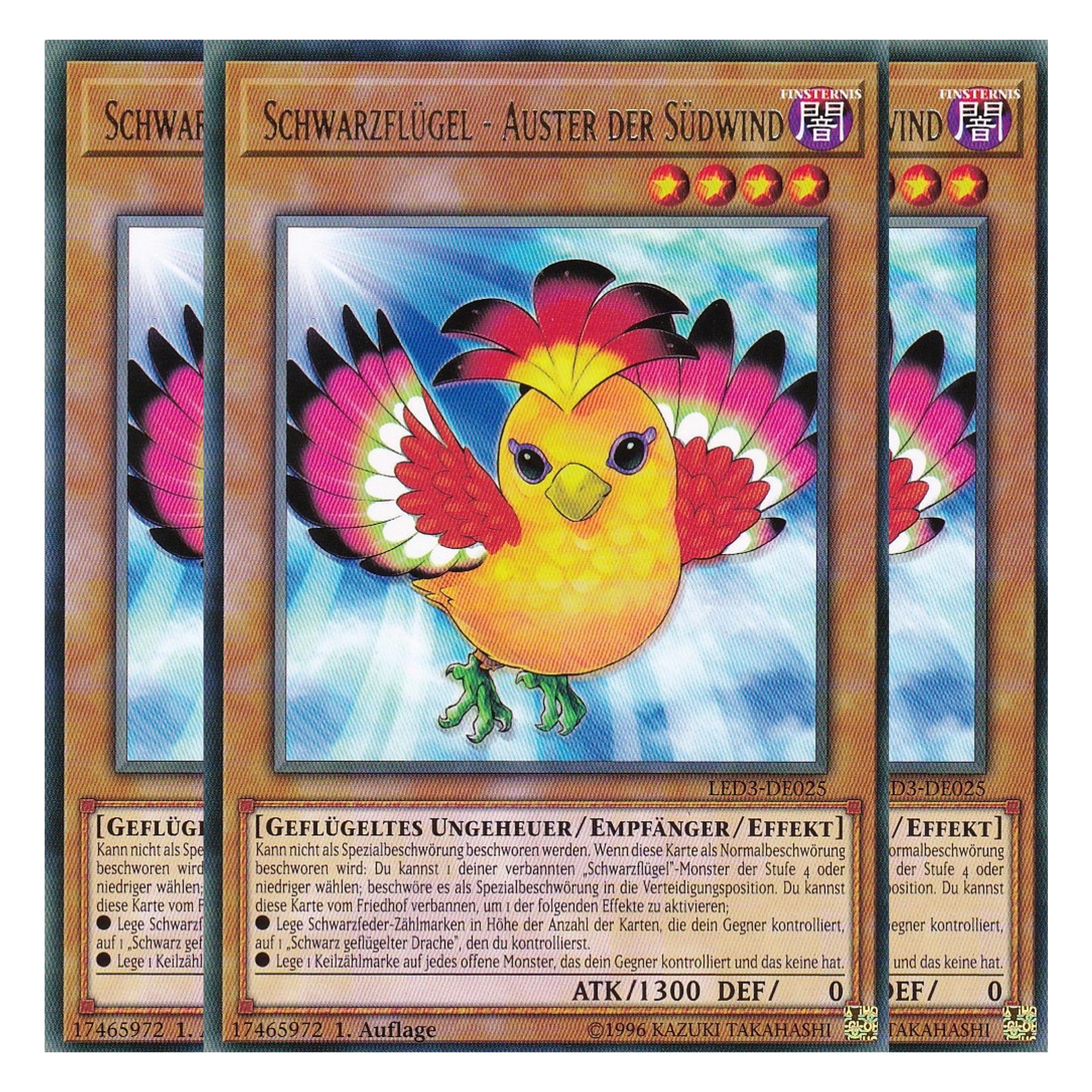 Schwarzflügel - Auster der Südwind - LED3-DE025 - Rare - Deutsch - 1. Auflage - Legendary Duelists: White Dragon Abyss - Playset (3 Kopien)