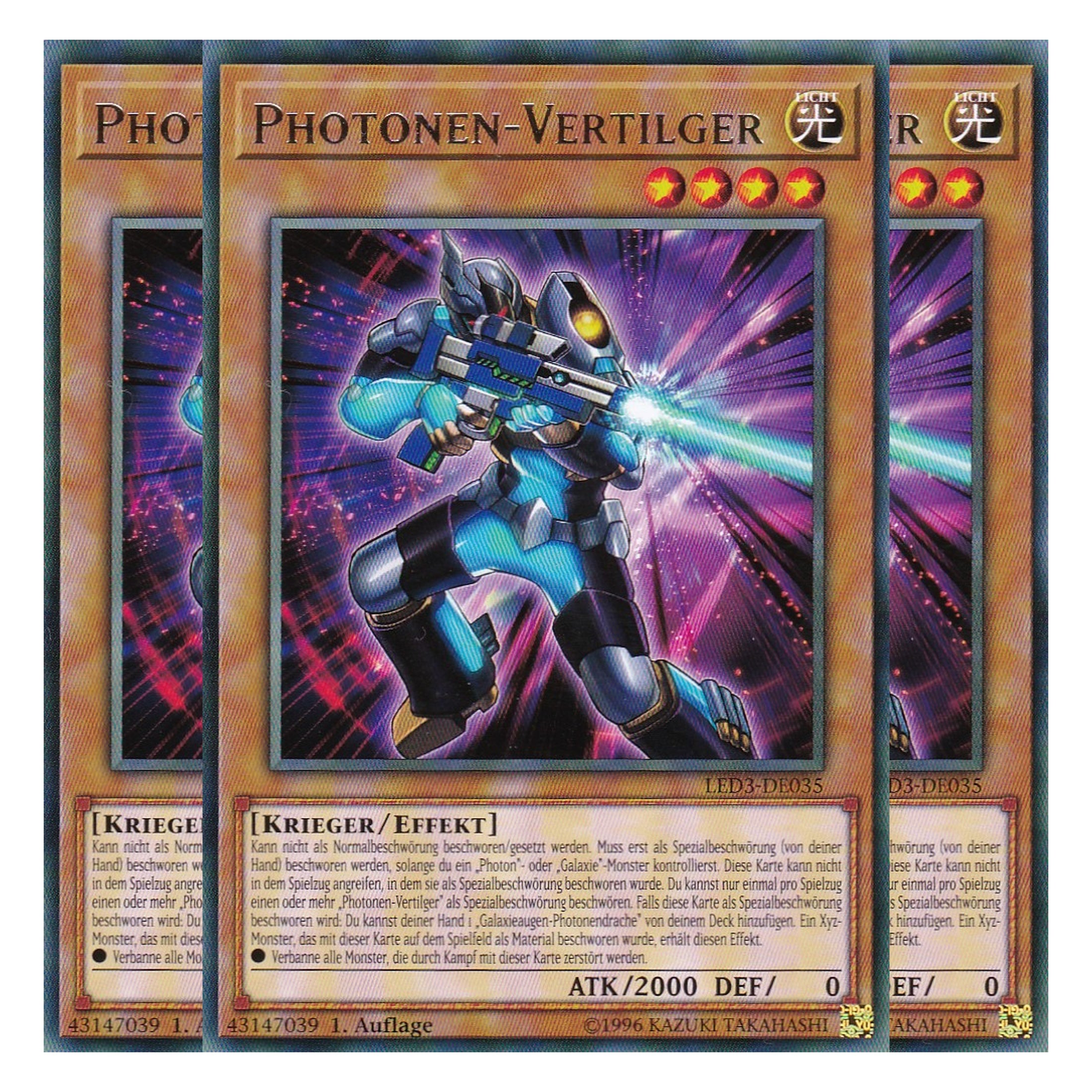 Photonen-Vertilger - LED3-DE035 - Rare - Deutsch - 1. Auflage - Legendary Duelists: White Dragon Abyss - Playset (3 Kopien)