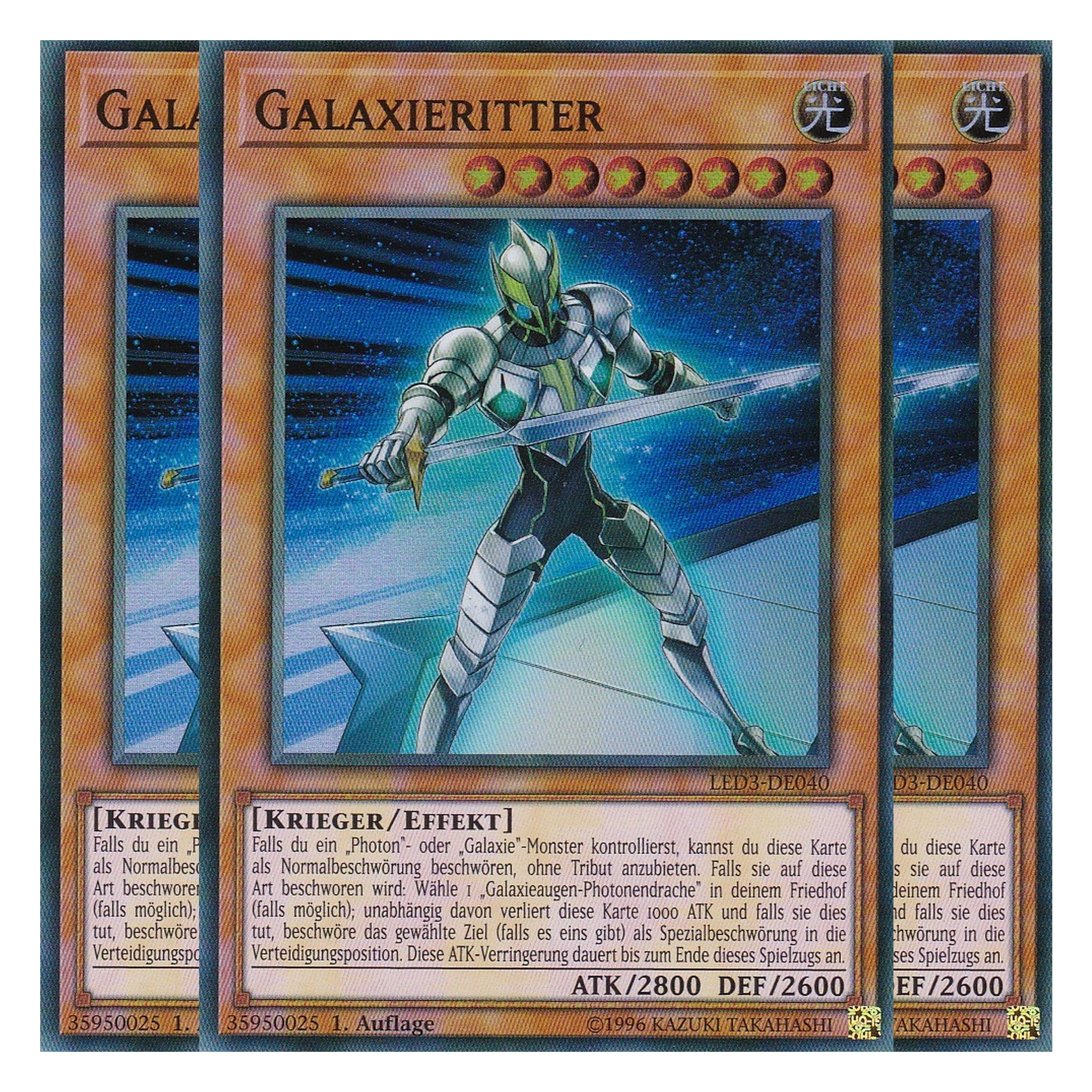 Galaxieritter - LED3-DE040 - Super Rare - Deutsch - 1. Auflage - Legendary Duelists: White Dragon Abyss - Playset (3 Kopien)