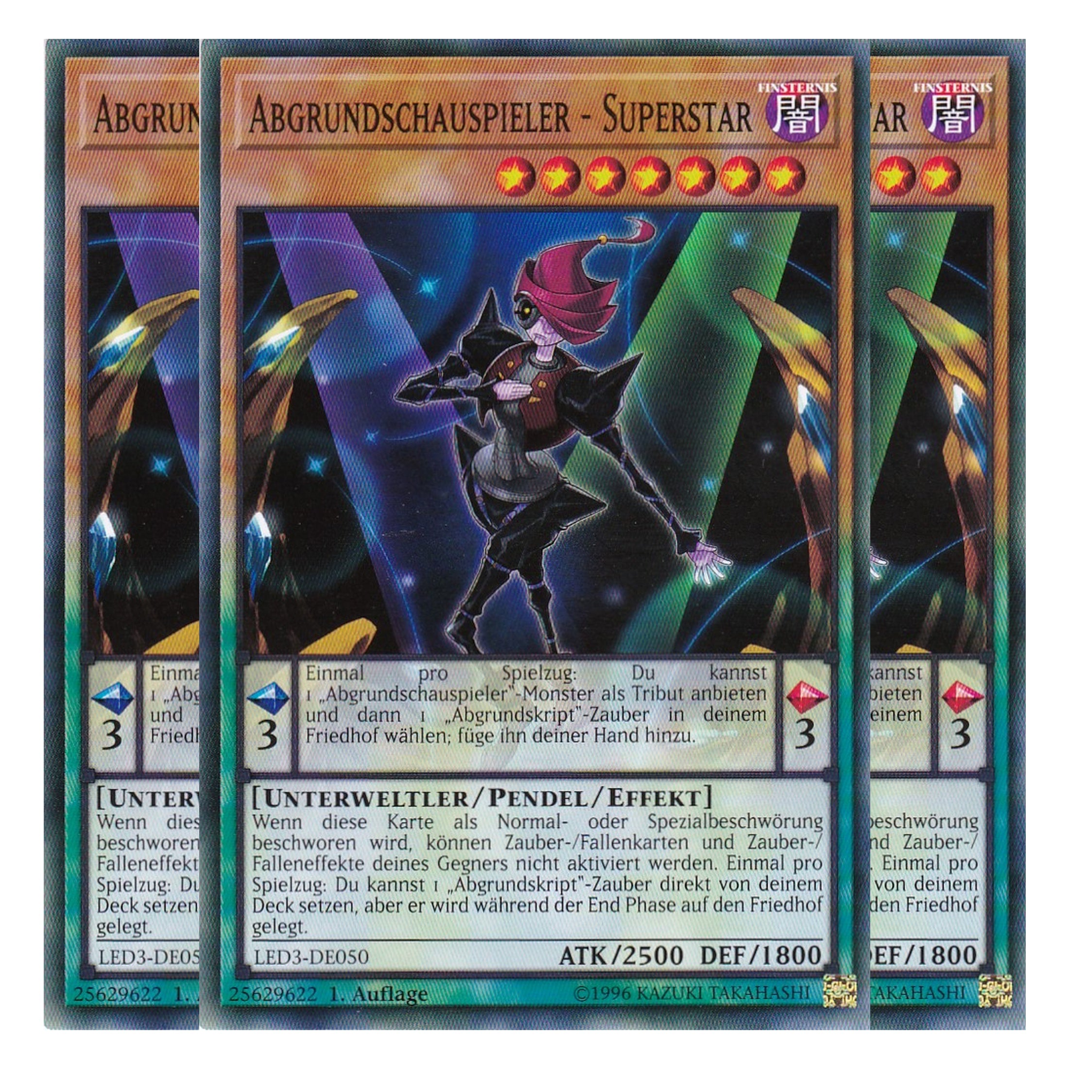 Abgrundschauspieler - Superstar - LED3-DE050 - Common - Deutsch - 1. Auflage - Legendary Duelists: White Dragon Abyss - Playset (3 Kopien)