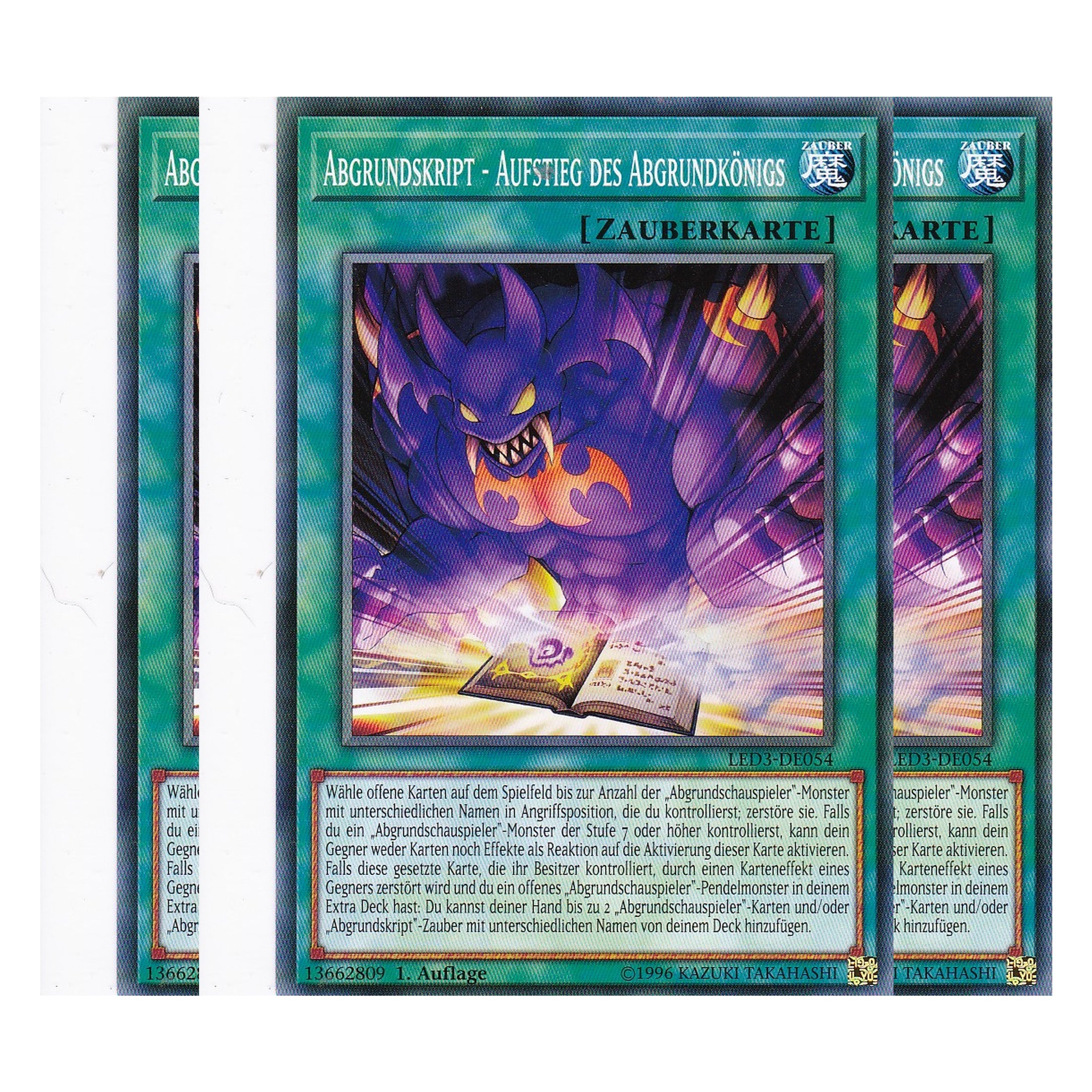 Abgrundskript - Aufstieg des Abgrundkönigs - LED3-DE054 - Common - Deutsch - 1. Auflage - Legendary Duelists: White Dragon Abyss - Playset (3 Kopien)