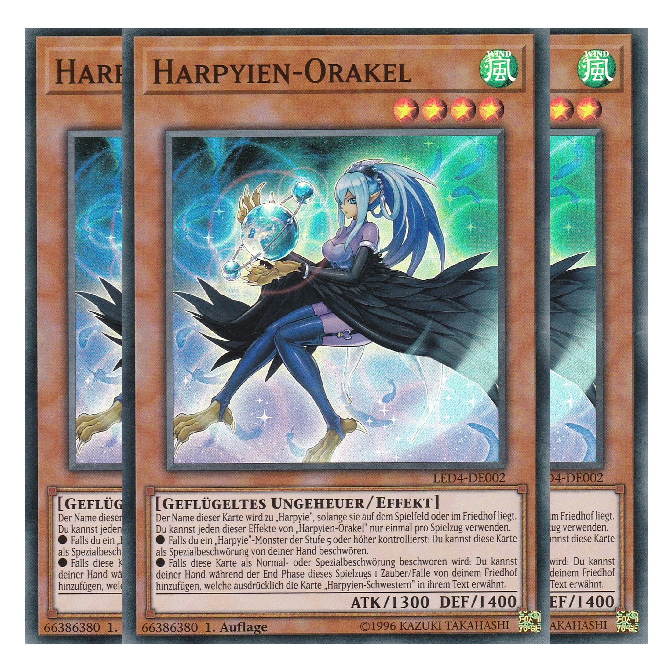 Harpyien-Orakel - LED4-DE002 - Super Rare - Deutsch - 1. Auflage - Legendary Duelists: Sisters of the Rose - Playset (3 Kopien)