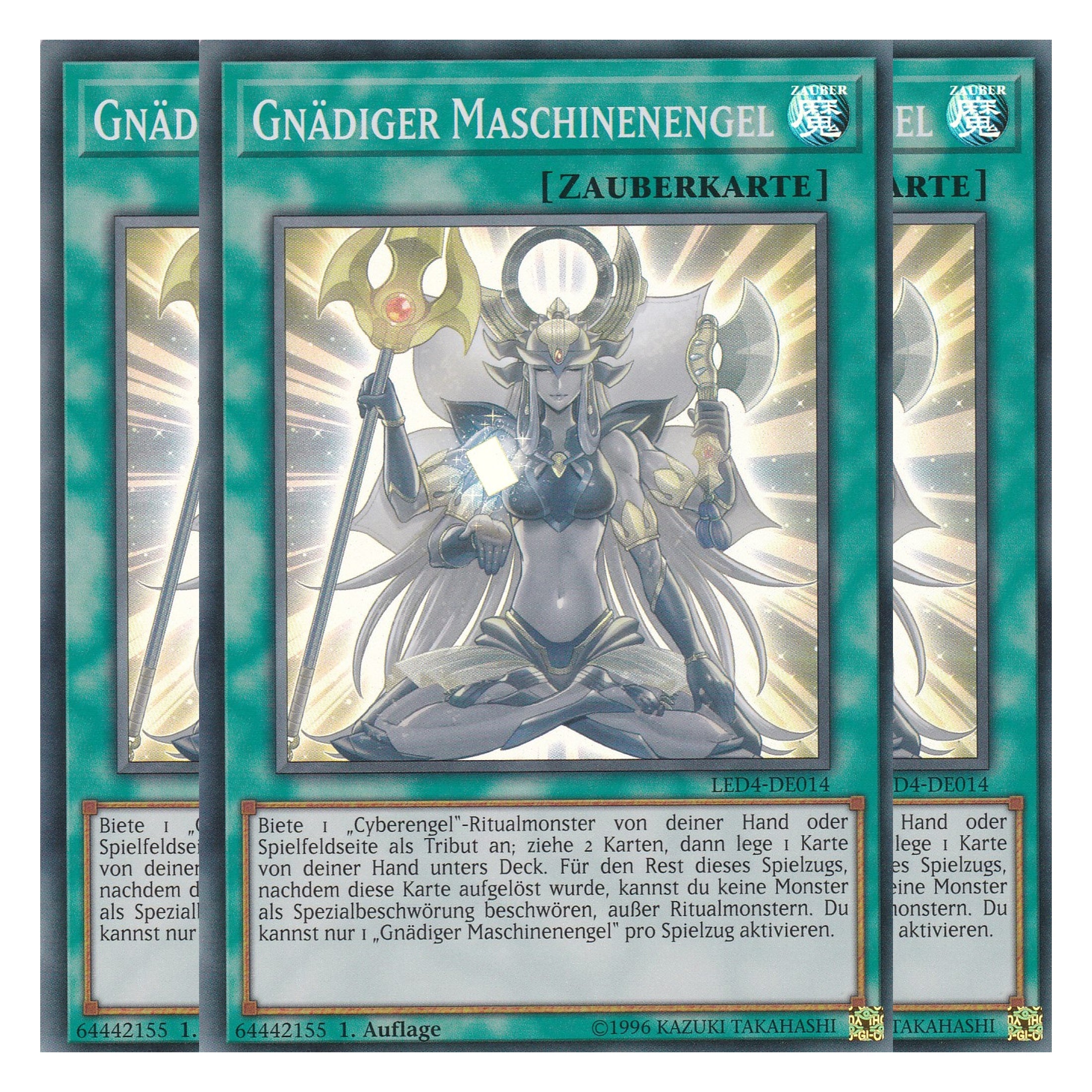 Gnädiger Maschinenengel - LED4-DE014 - Super Rare - Deutsch - 1. Auflage - Legendary Duelists: Sisters of the Rose - Playset (3 Kopien)